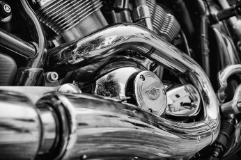 Wallpaper Harley Davidson Motorcycle Chrome Metal Bw Hd