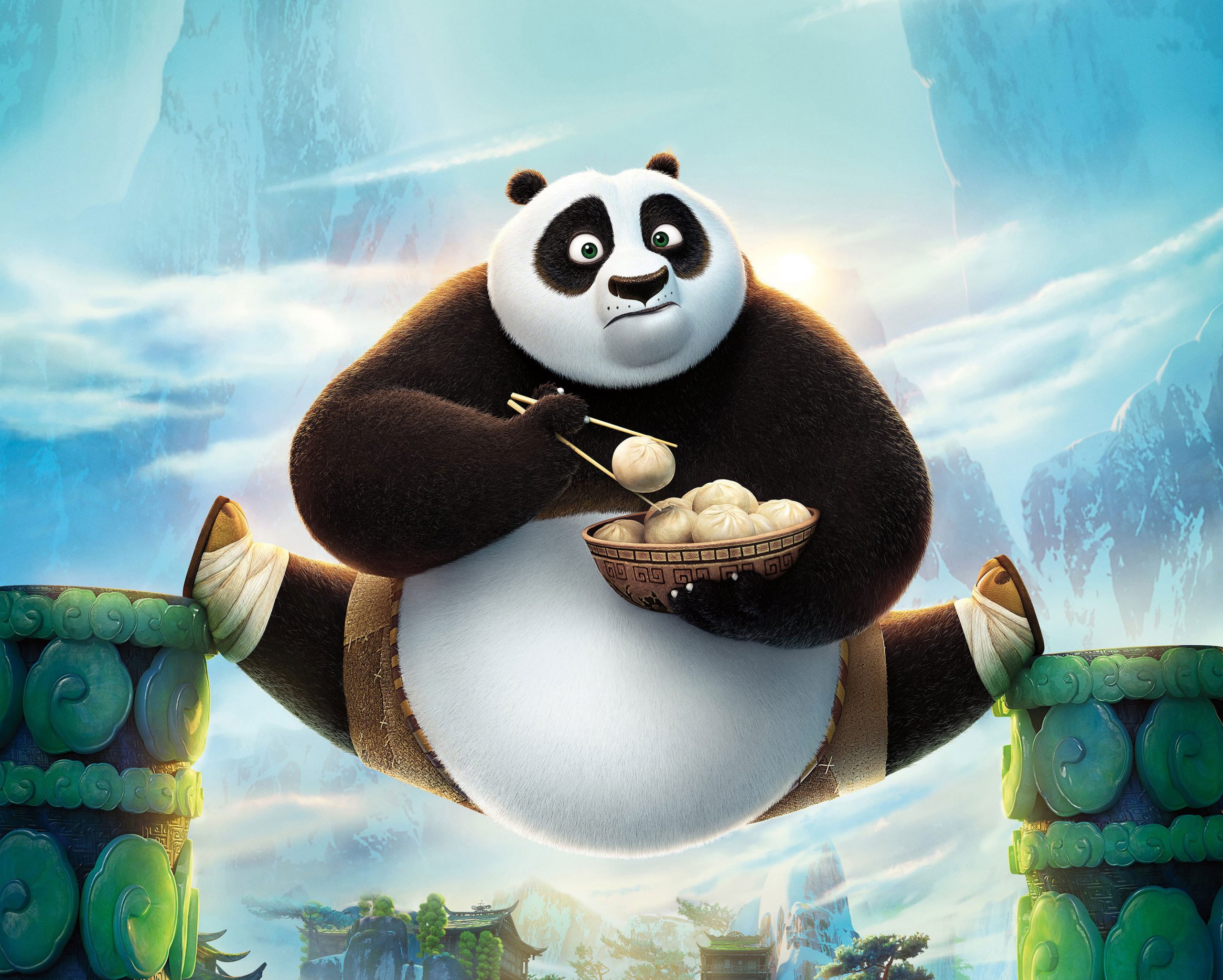 Wallpaper Kungfu Panda Po, Action, Nature, Green, Smile