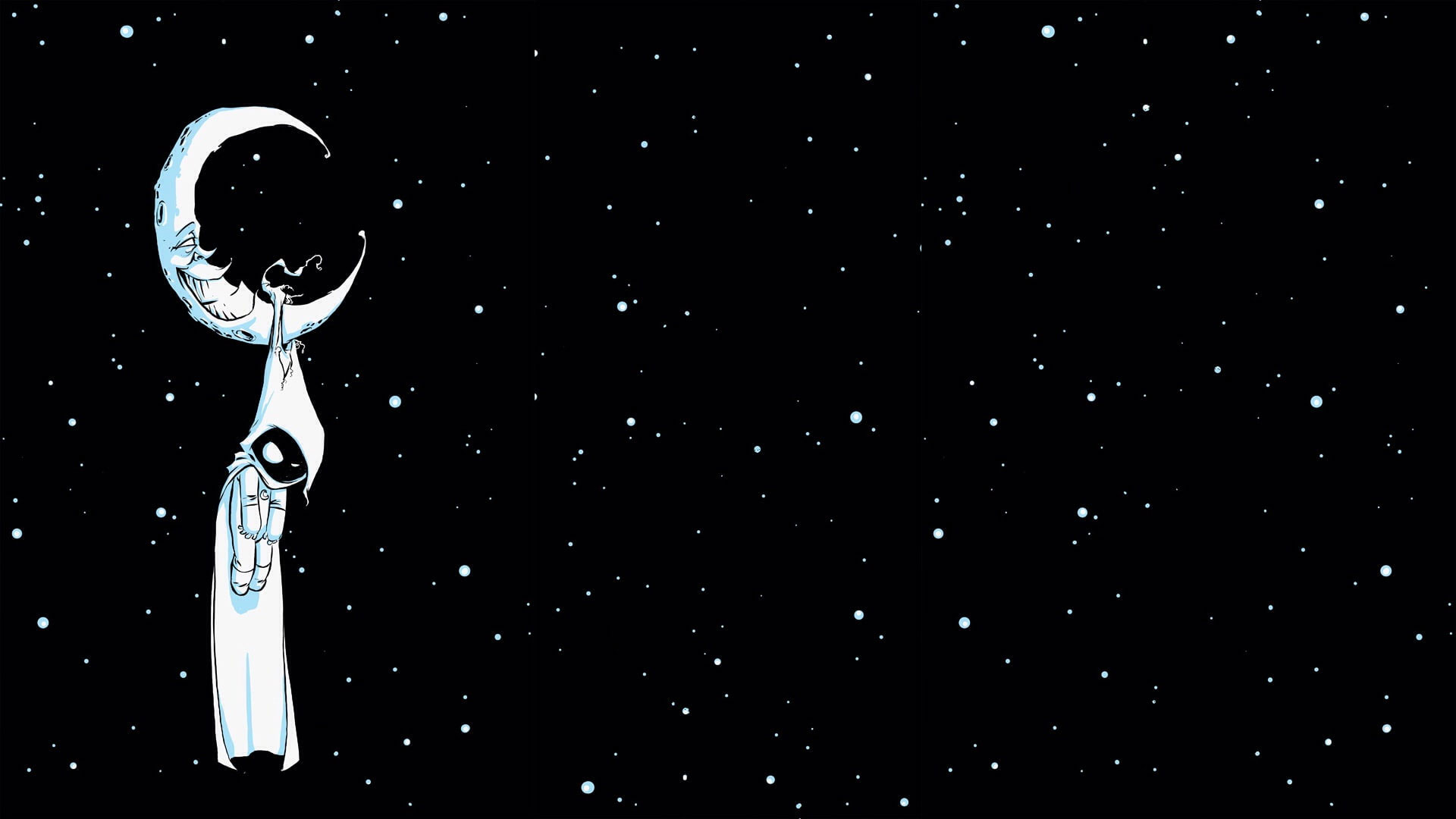 Wallpaper Moon Knight Marvel Bw Stars Moon Hd, Cartooncomic