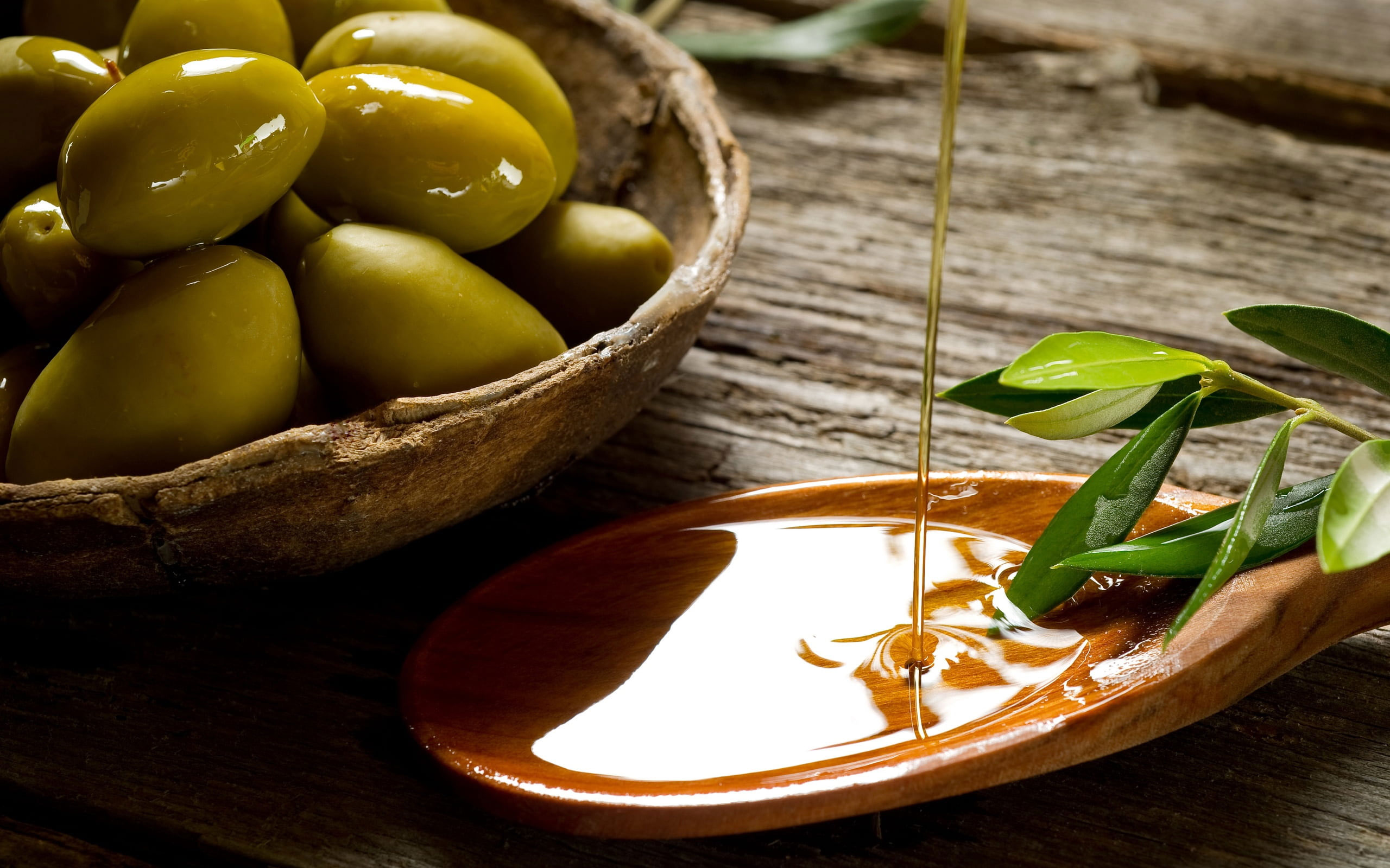 Wallpaper Olive Oils, Olives, Honey, Food, Freshness, Wood