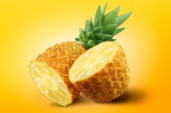 Wallpaper Pineapple, Food And Drink, Half, Orange, Yellow