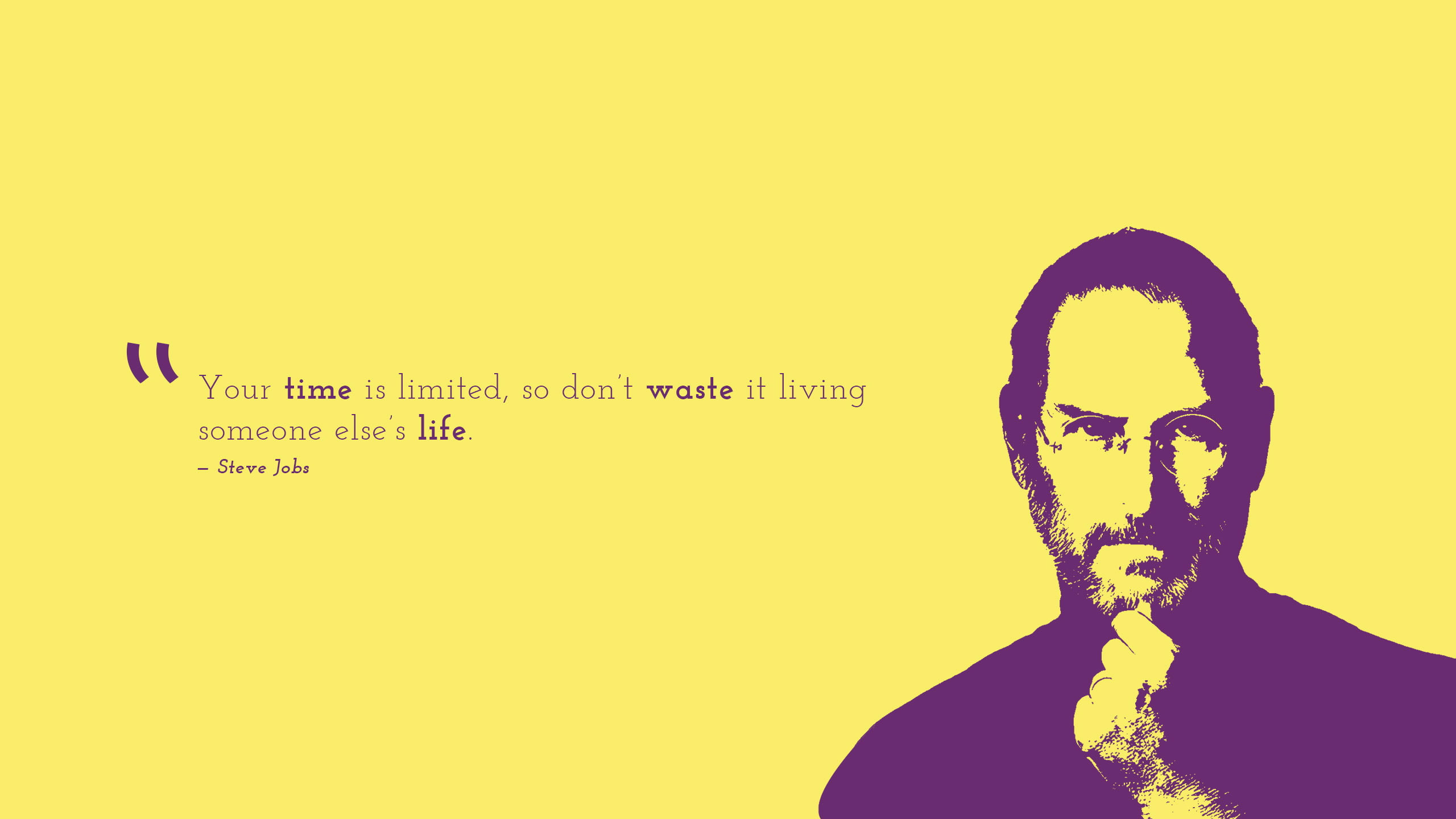 Wallpaper Steve Jobs Illustration With Quote Letter, Time