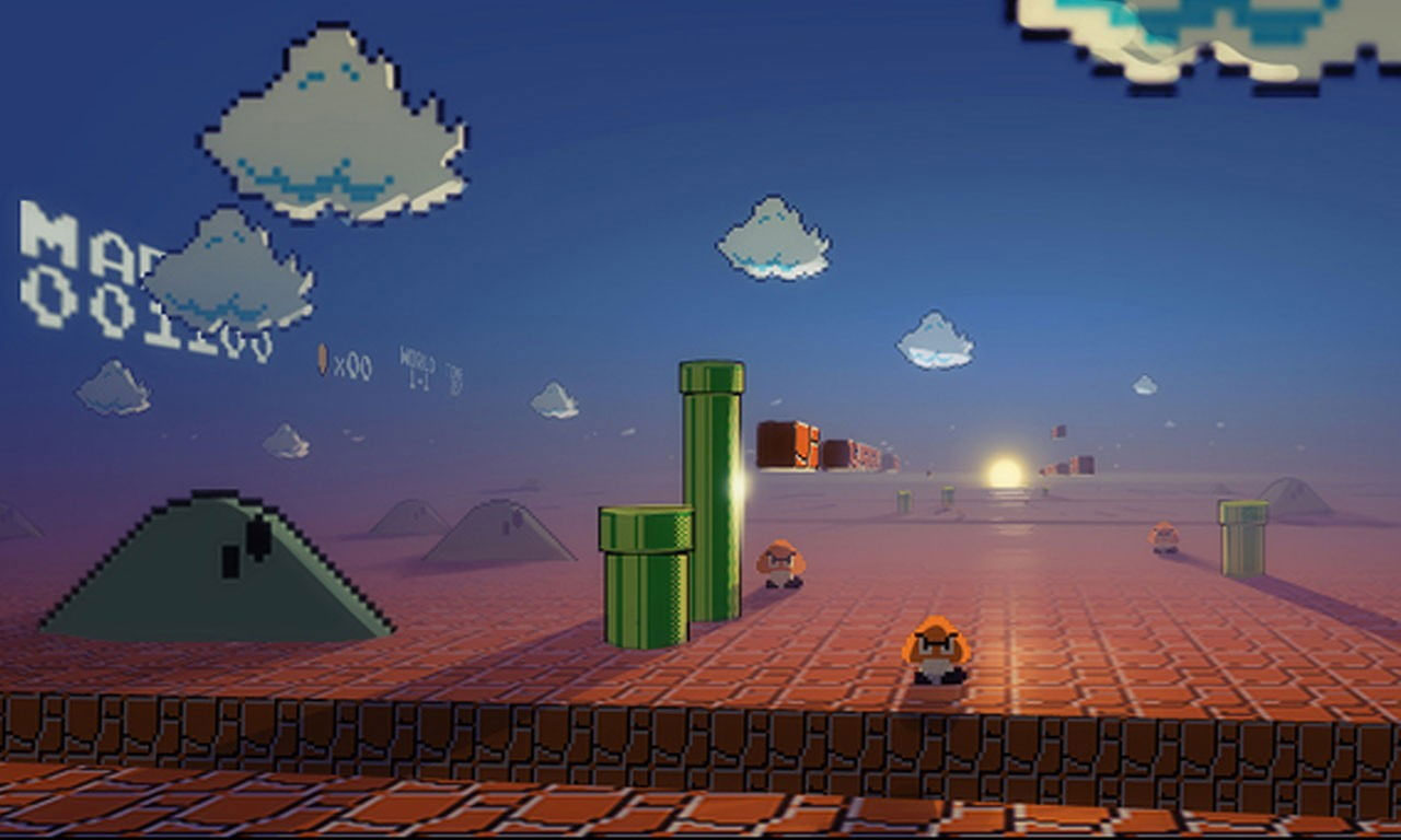 Wallpaper Super Mario, Digital Art, Pixel Art, Video Games