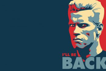 Wallpaper Terminator Quote, I’ll Be Back Illustration, Quote