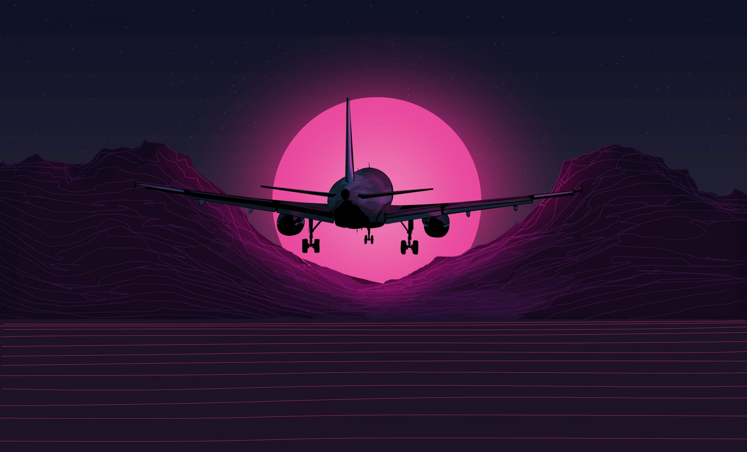 Wallpaper The Sun, Music, The Plane, Background, Neon, 80’s
