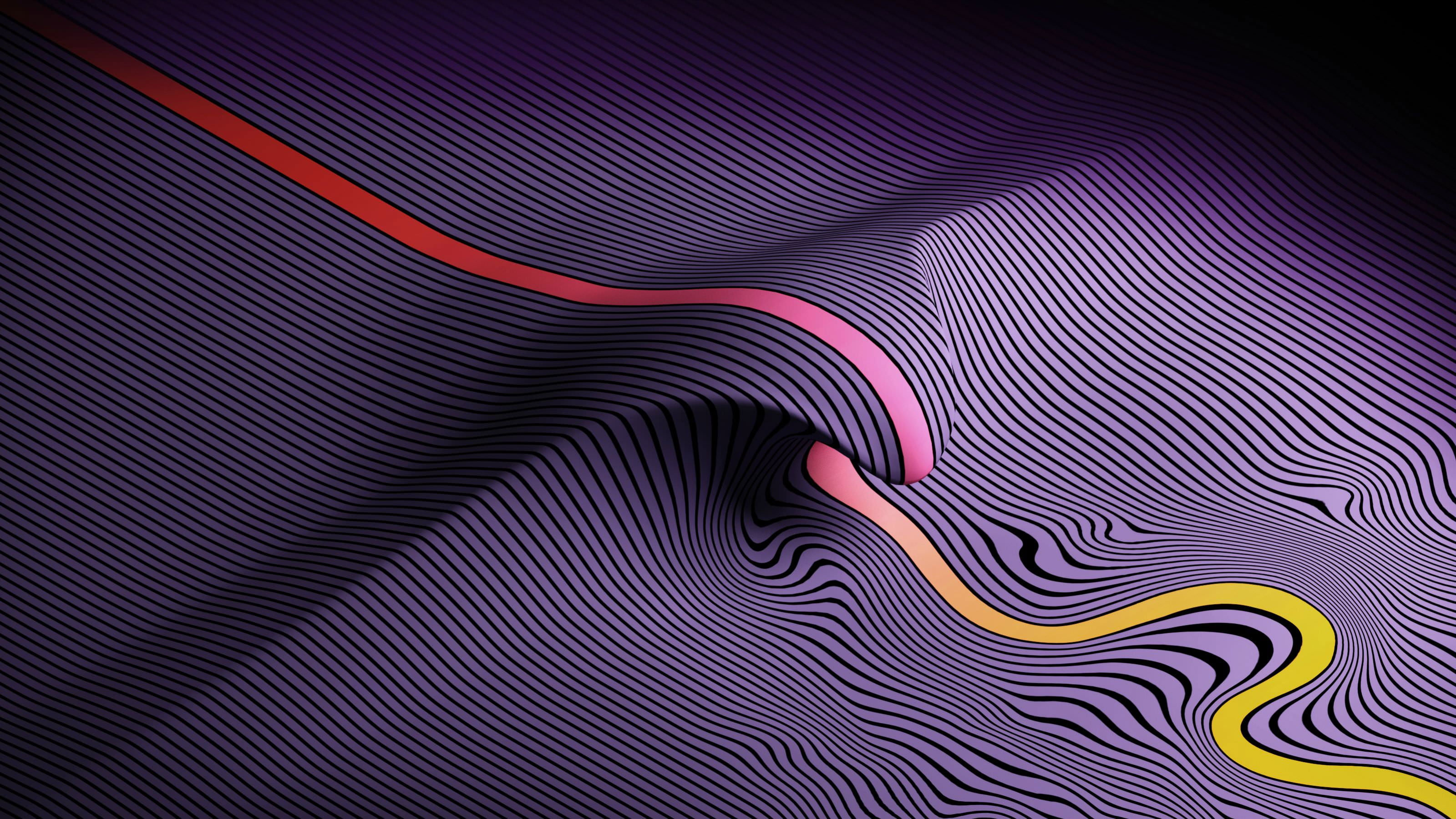 Wallpaper Abstract, 3d, Wavy Lines, Tame Impala, 3D, Abstract