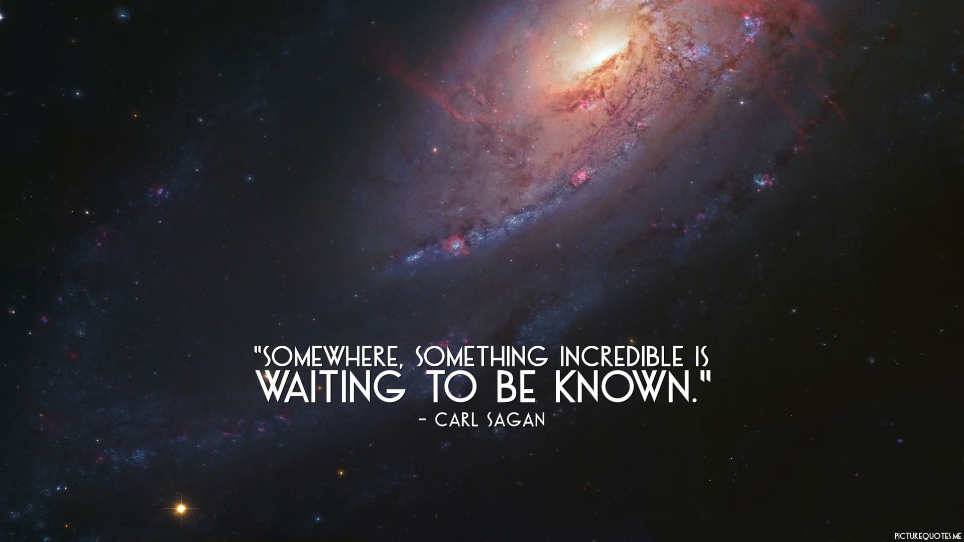 Wallpaper Waiting To Be Known By Carl Sagan Quote