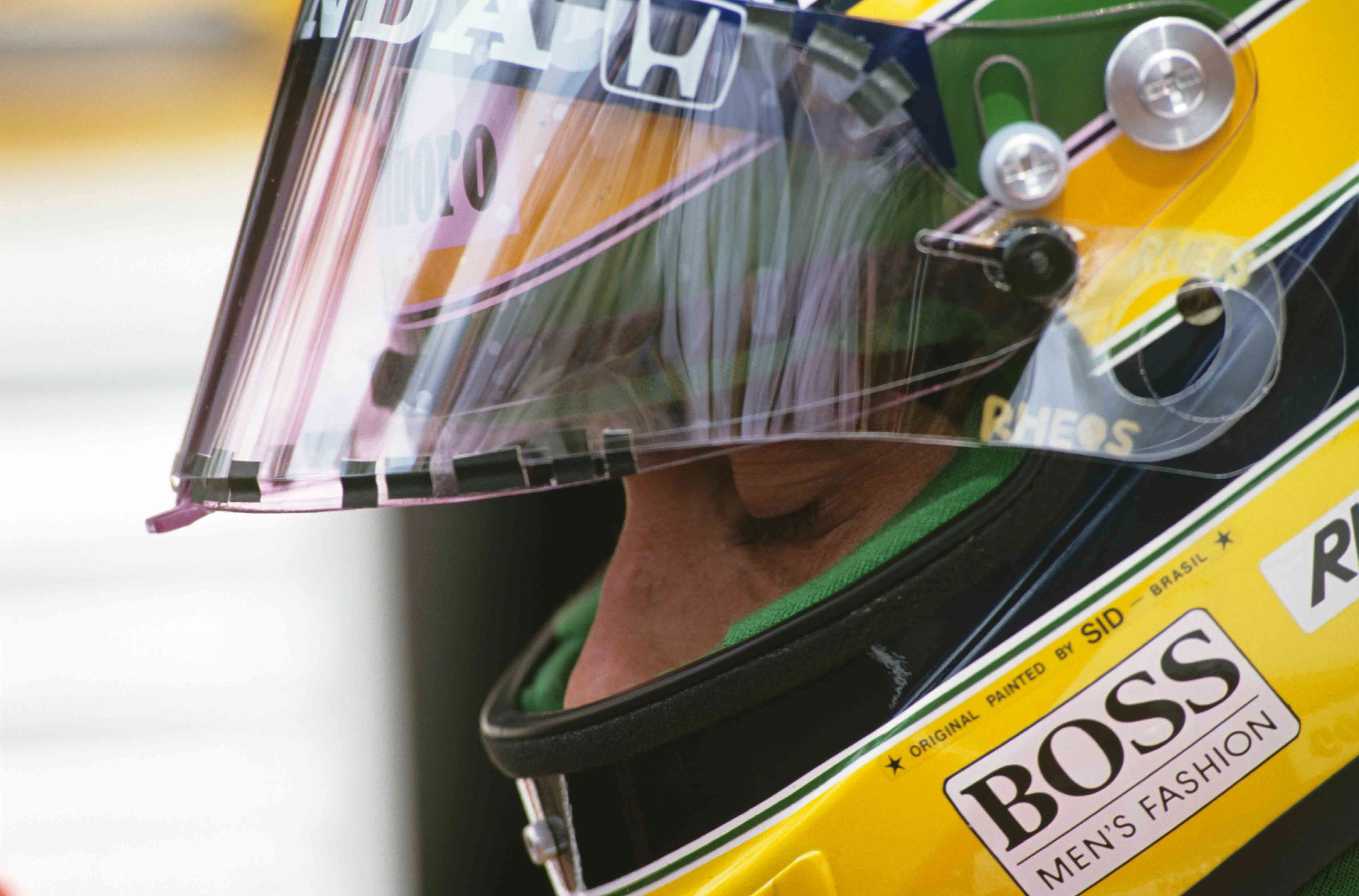 Wallpaper Yellow, Black, And Green Helmet, Ayrton Senna, And Green Helmet, Sports