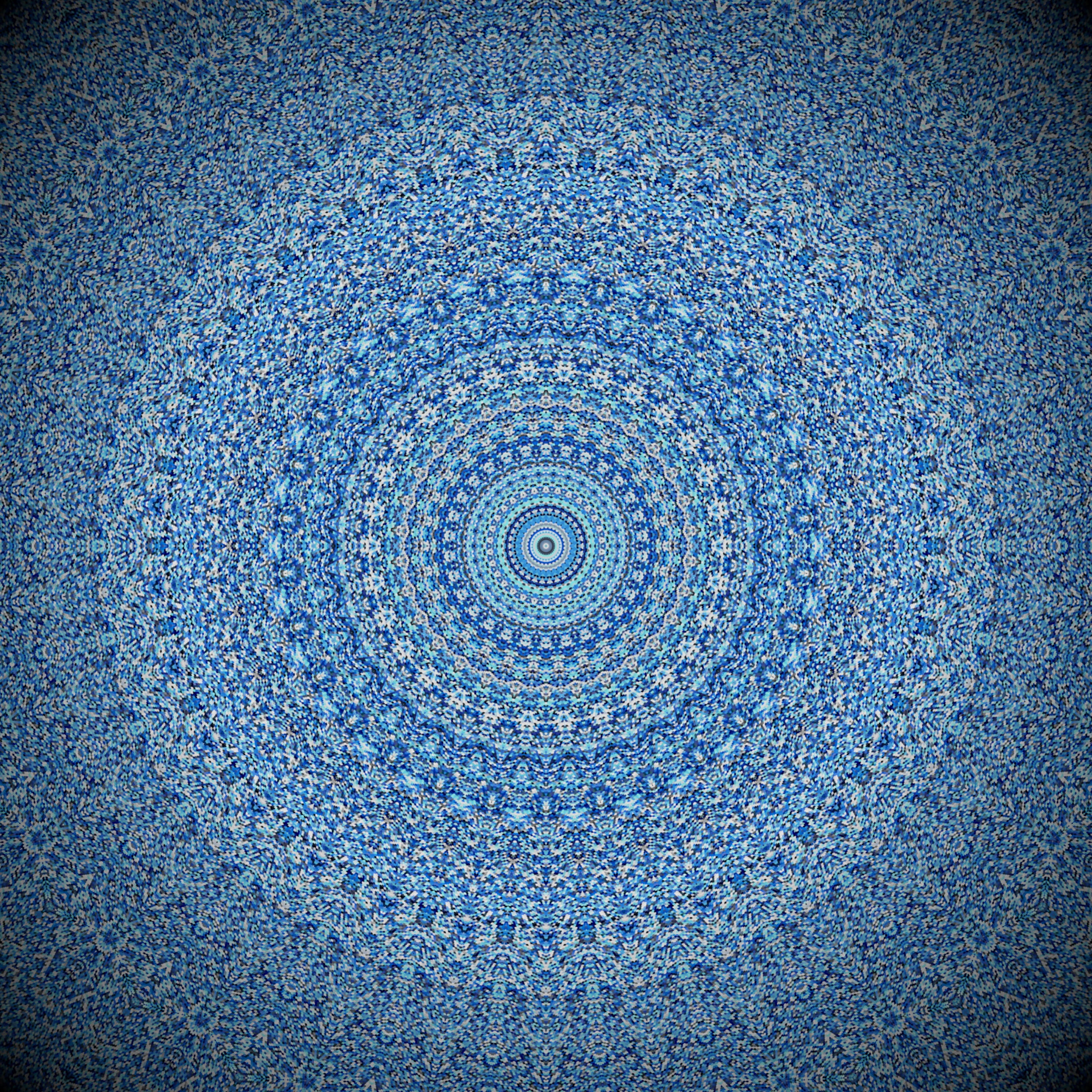 Wallpaper Blue Mandala Illustration White Textile, Abstract, Abstract