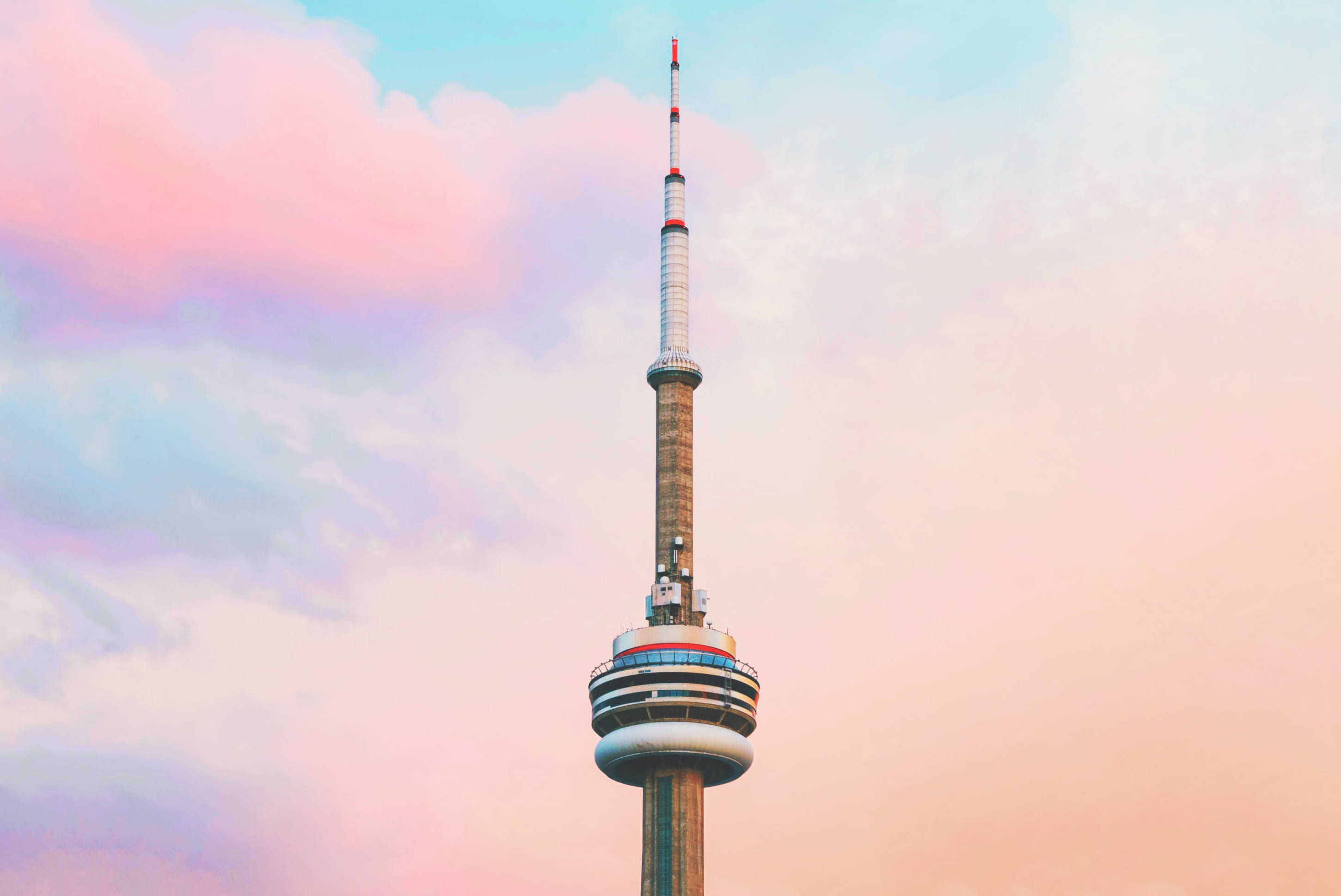 Wallpaper Cn Tower Canada Cn Tower Sky Cloud Pastel, Minimal, Minimalist