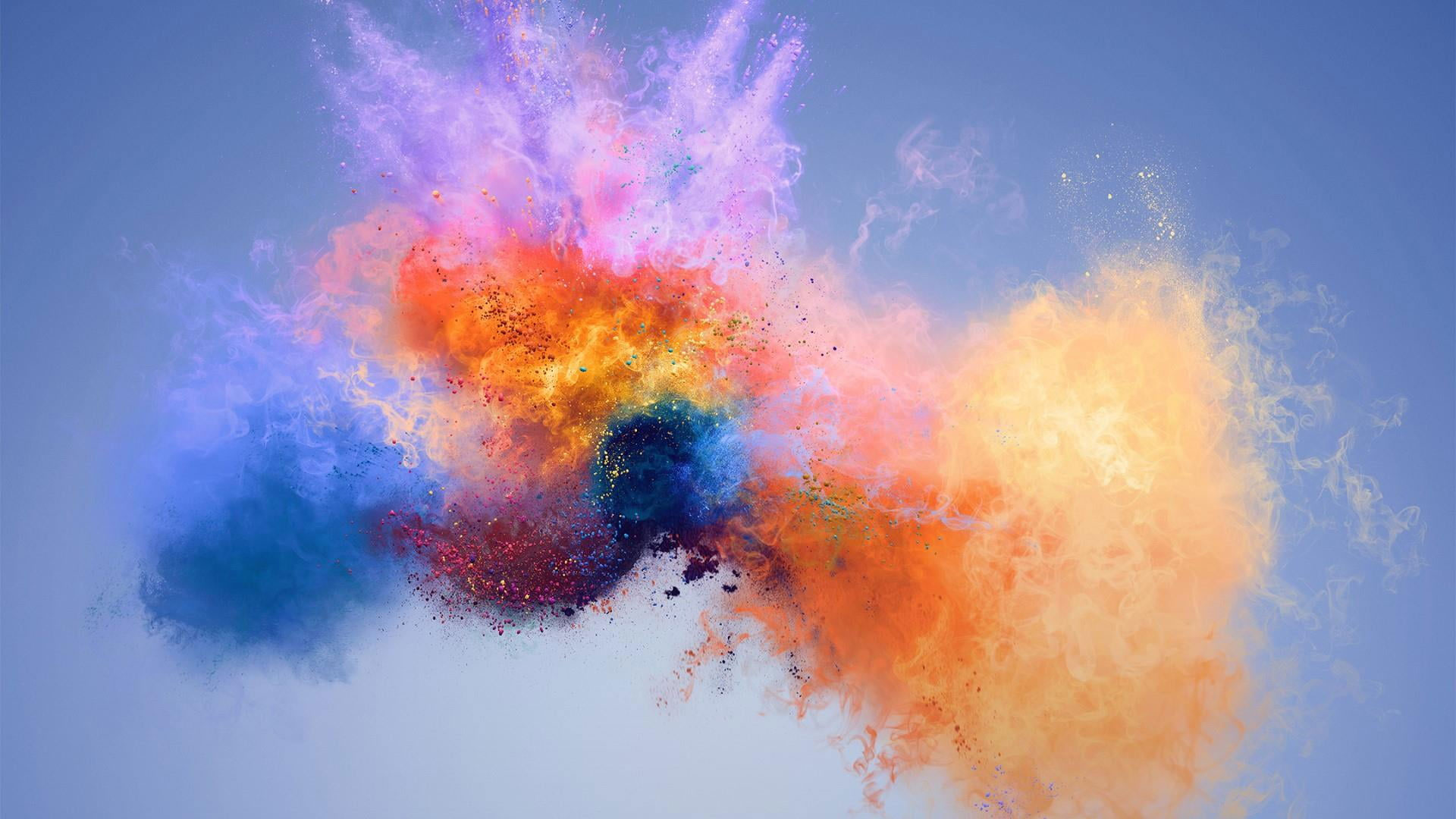 Wallpaper Colourful, Art, Explosion, Color, Smoke
