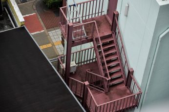 Wallpaper Japan Osaka Street Stairs Shapes Aesthetic