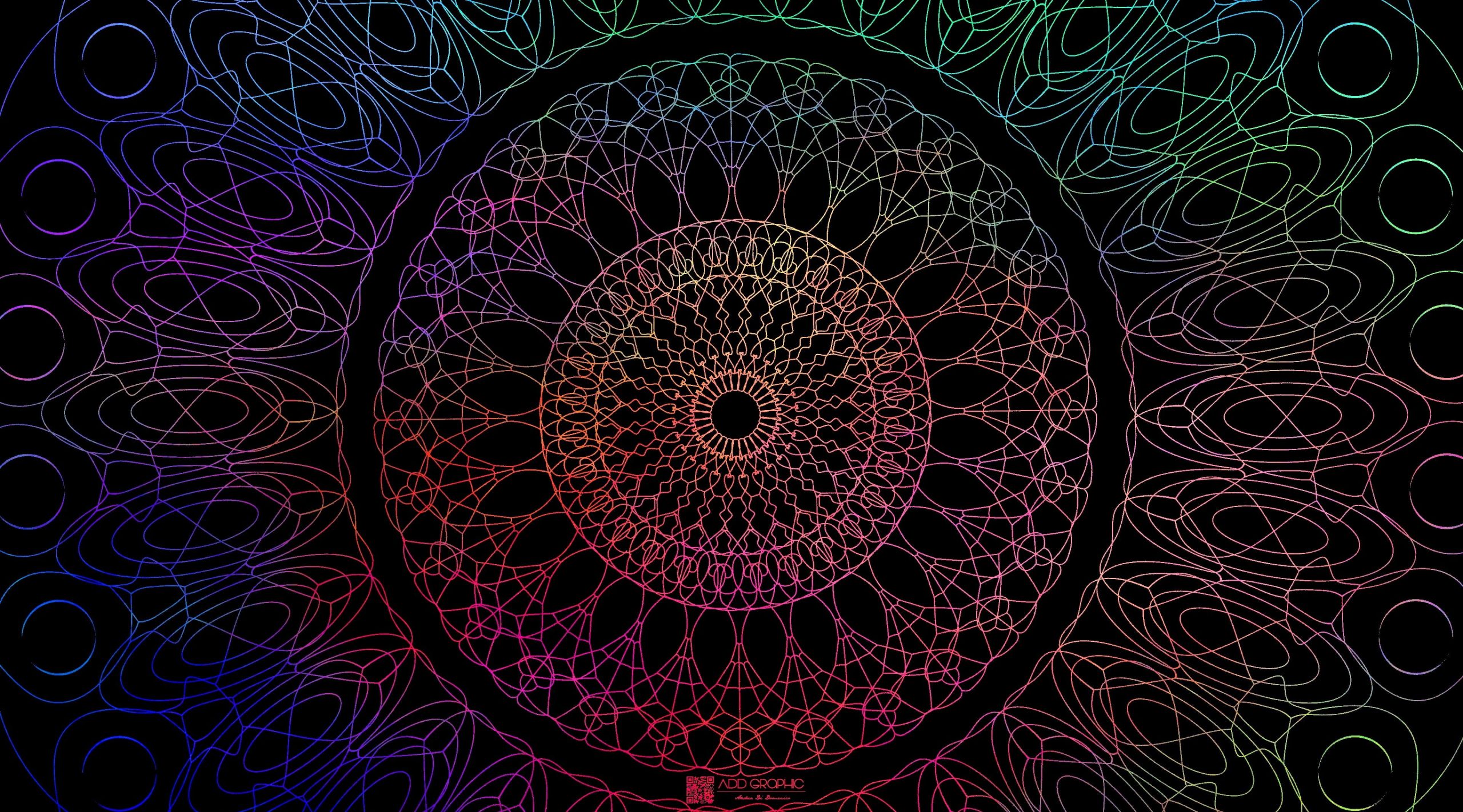 Wallpaper Mandala Multicolored Mandala Illustration