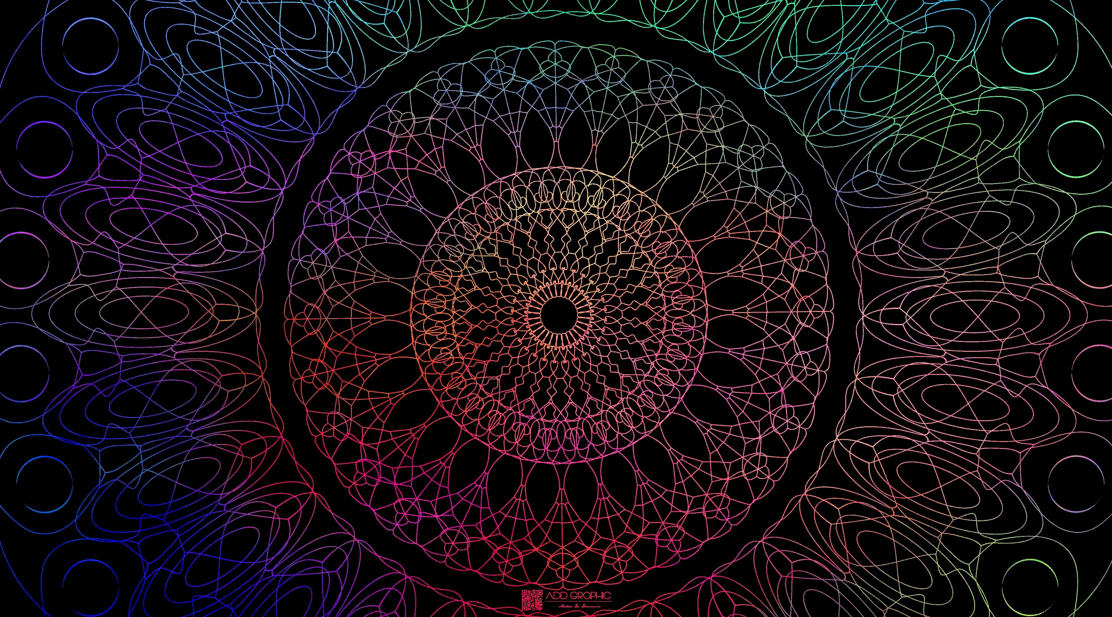 Wallpaper Mandala Multicolored Mandala Illustration, Abstract, Abstract