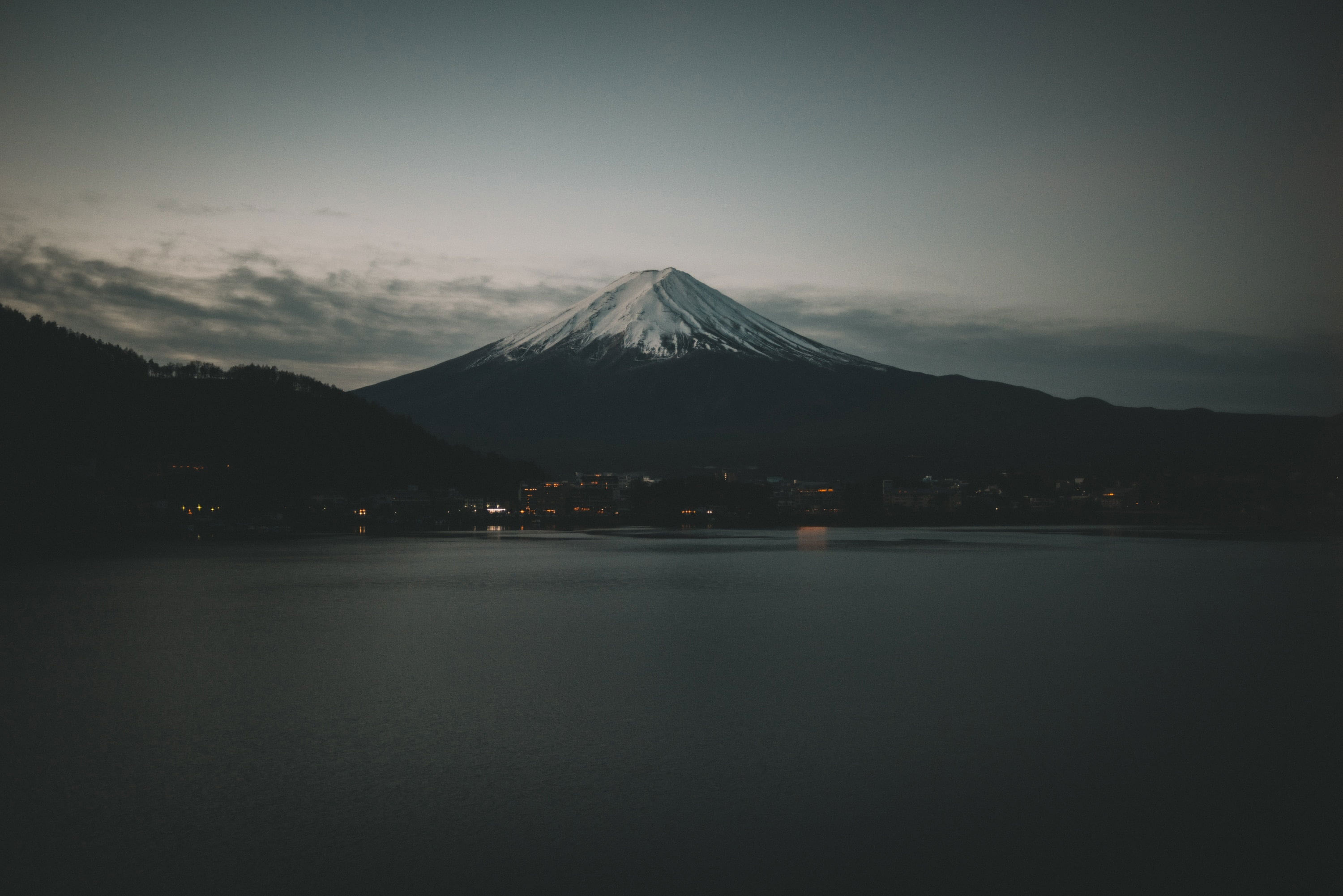Wallpaper Mount Fuji, Japan, Nature, Snow, Water, Trees, Japan, Nature