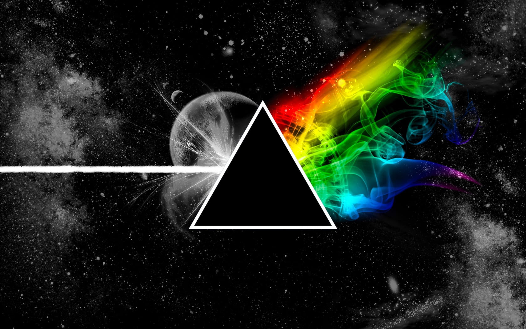 Wallpaper Pink Floyd, Triangle, Space, Planet, Colors, Abstract