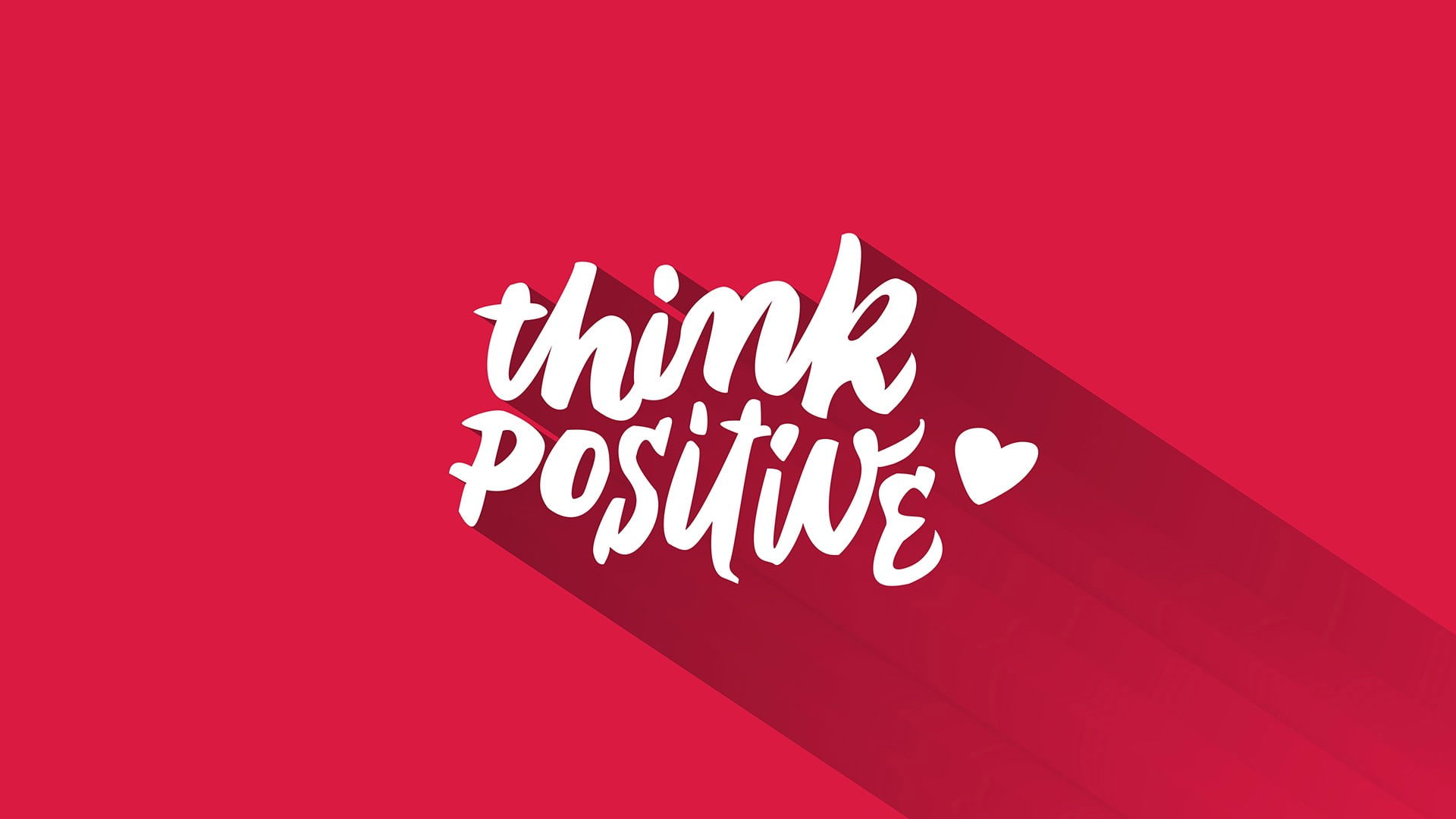 Wallpaper Think Positive, Red Background, Typo, Typography