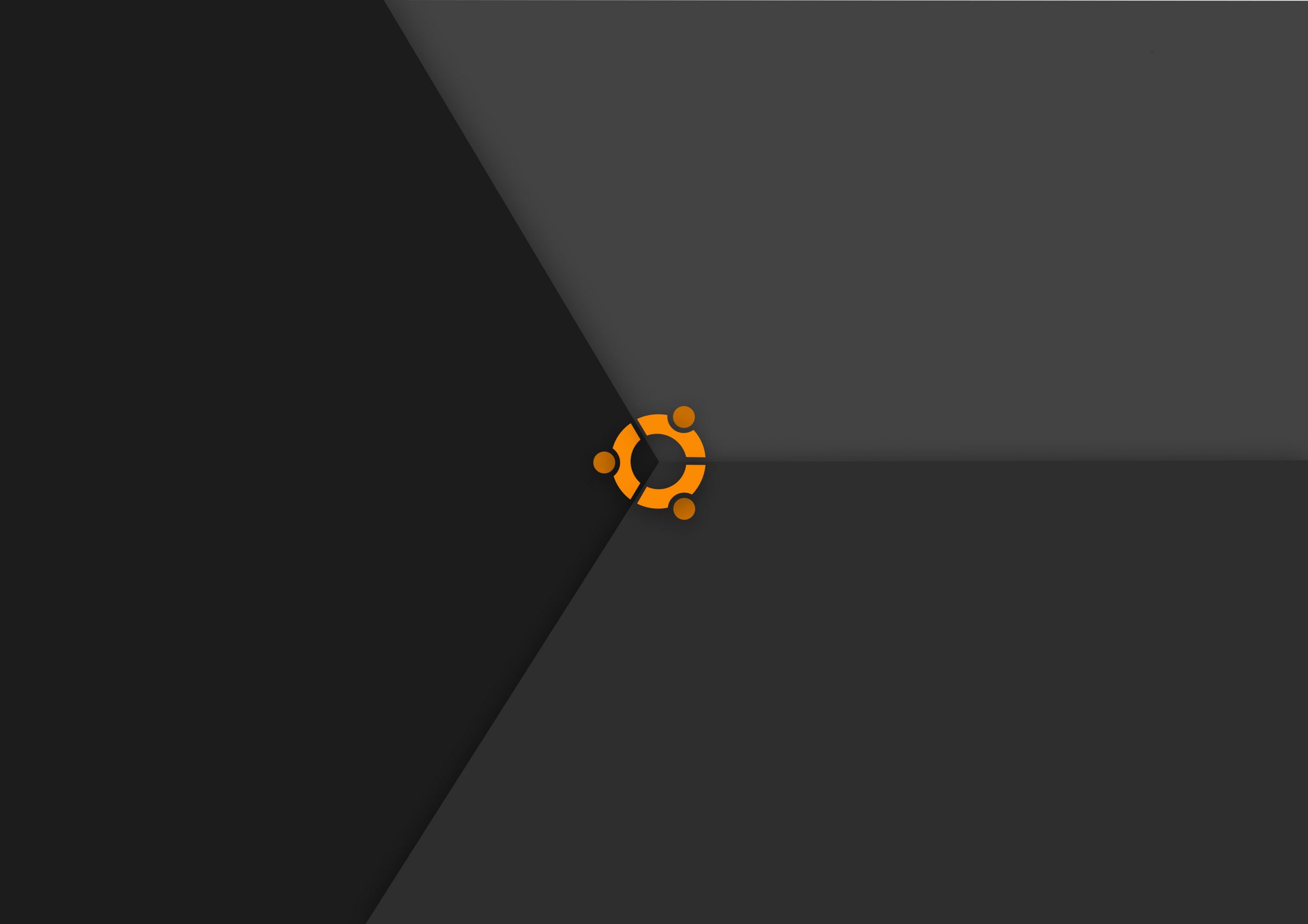 Wallpaper Ubuntu, Linux, Black, Grey, Simple Background