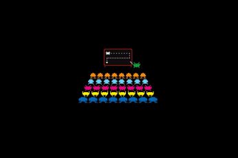 Wallpaper Video Games Minimalistic Space Invaders Retro Game
