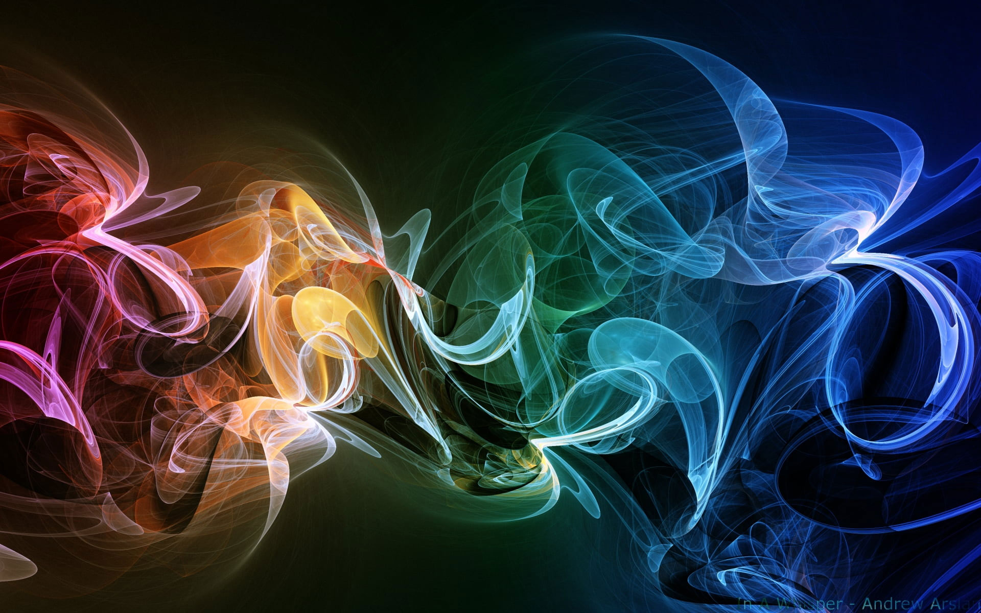 Wallpaper Windows 7 Colorful, Assorted Color Smoke