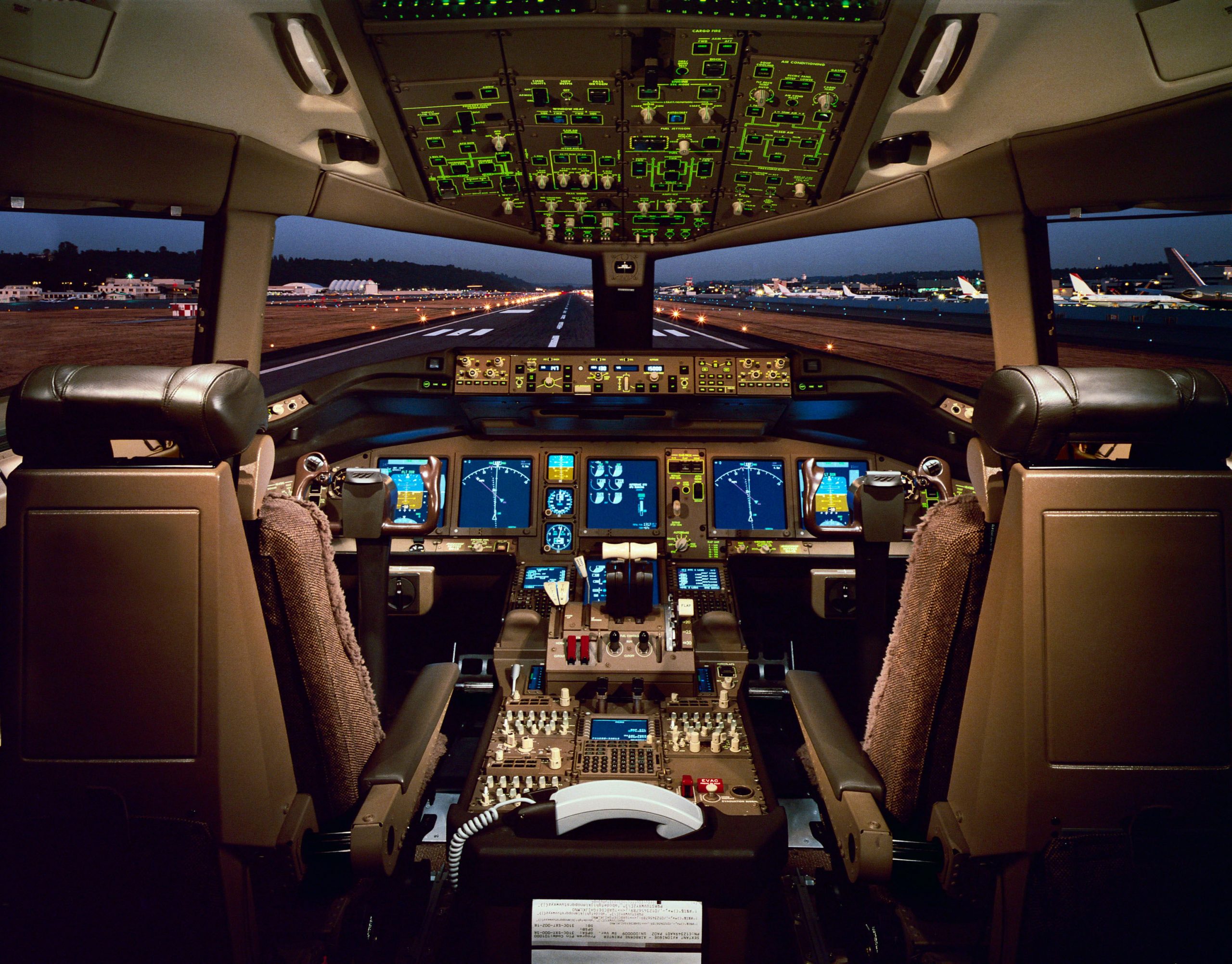 Wallpaper Aircraft Cockpit Illustration, 777, Airliner