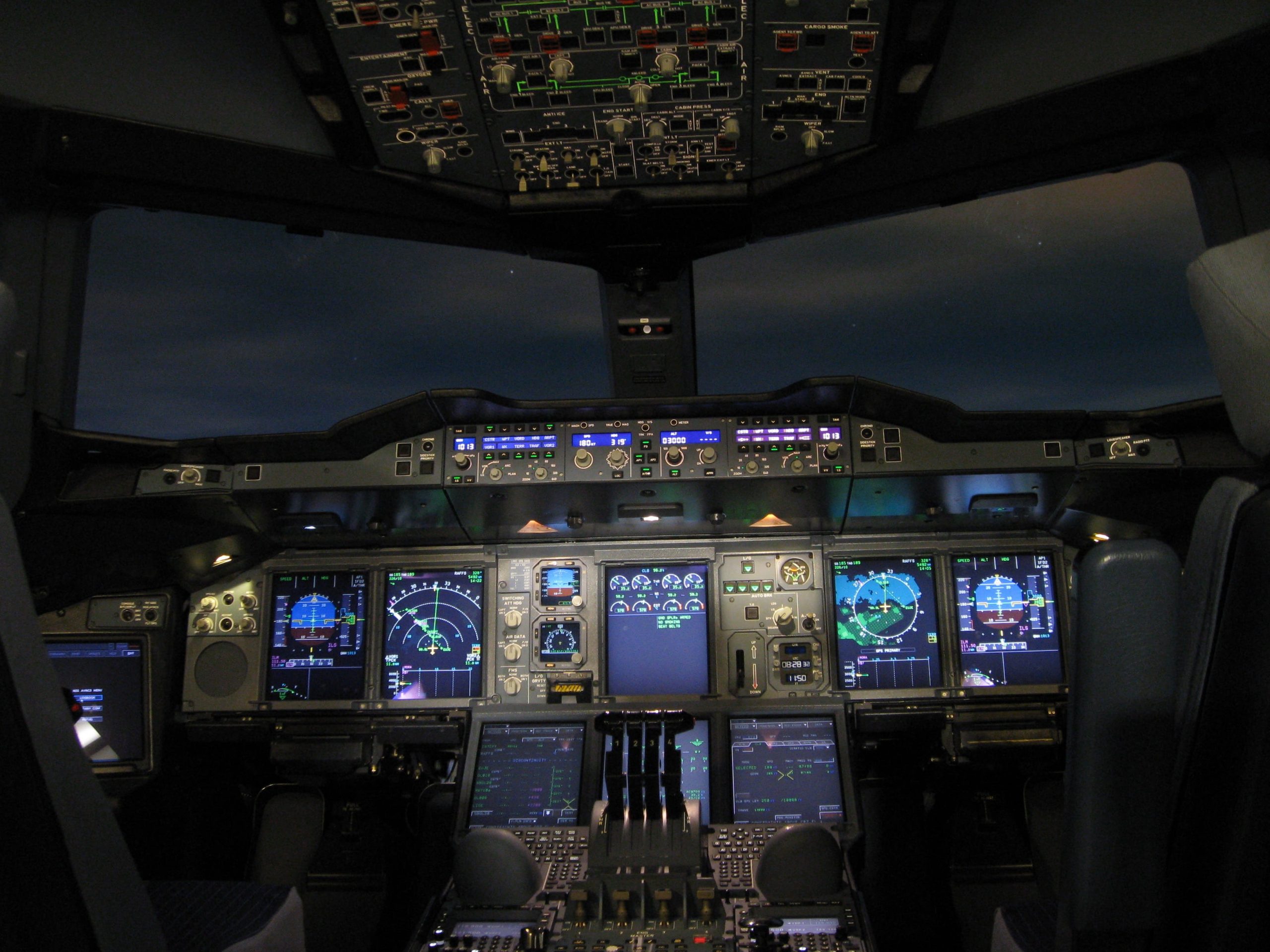 Wallpaper Airplane Control Panel Photo, Cockpit, Aircraft,