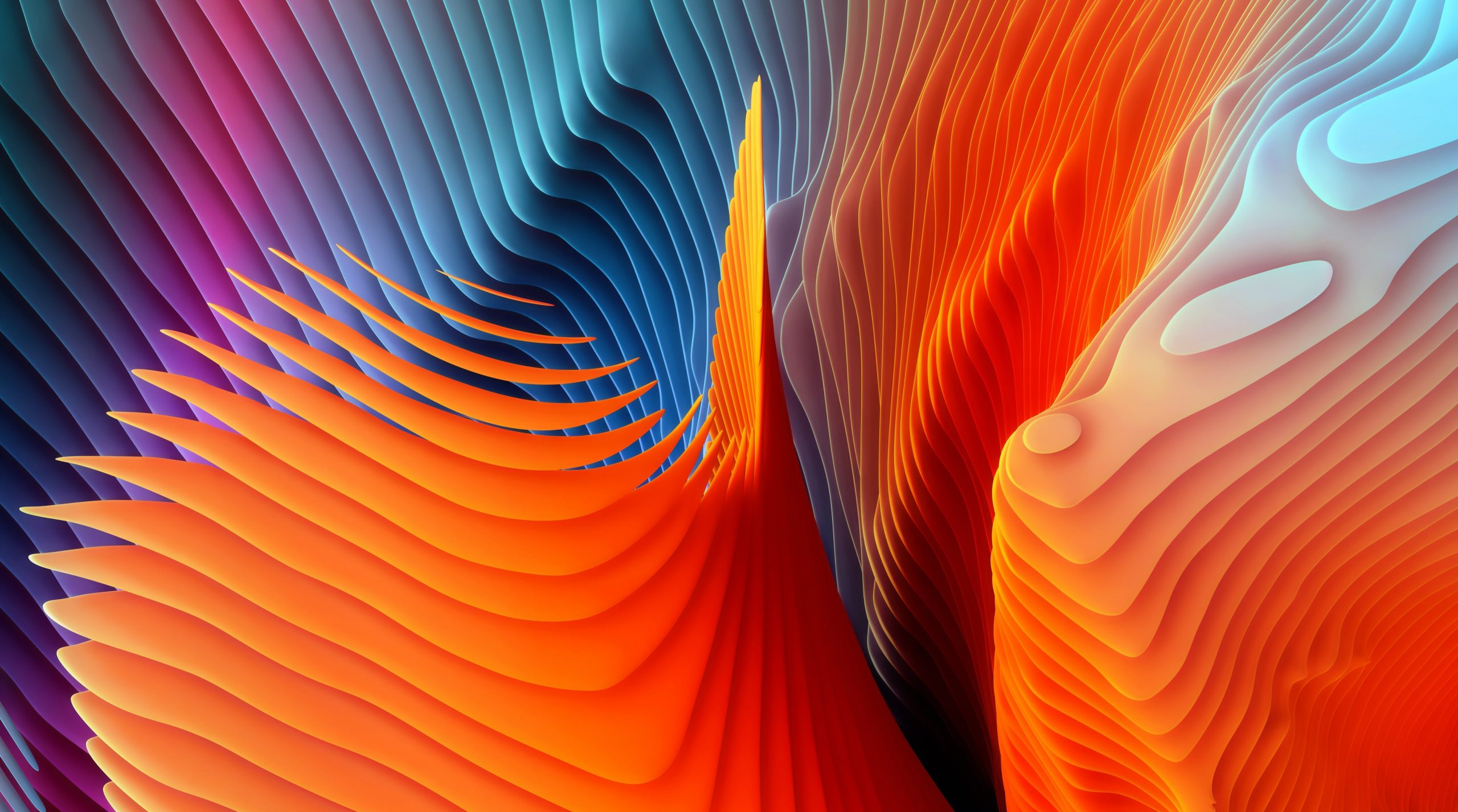 Wallpaper Apple Abstract, Orange, White, And Blue Abstract