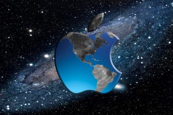 Wallpaper Apple Logo, Computer, Space, Earth, Mac, Phone
