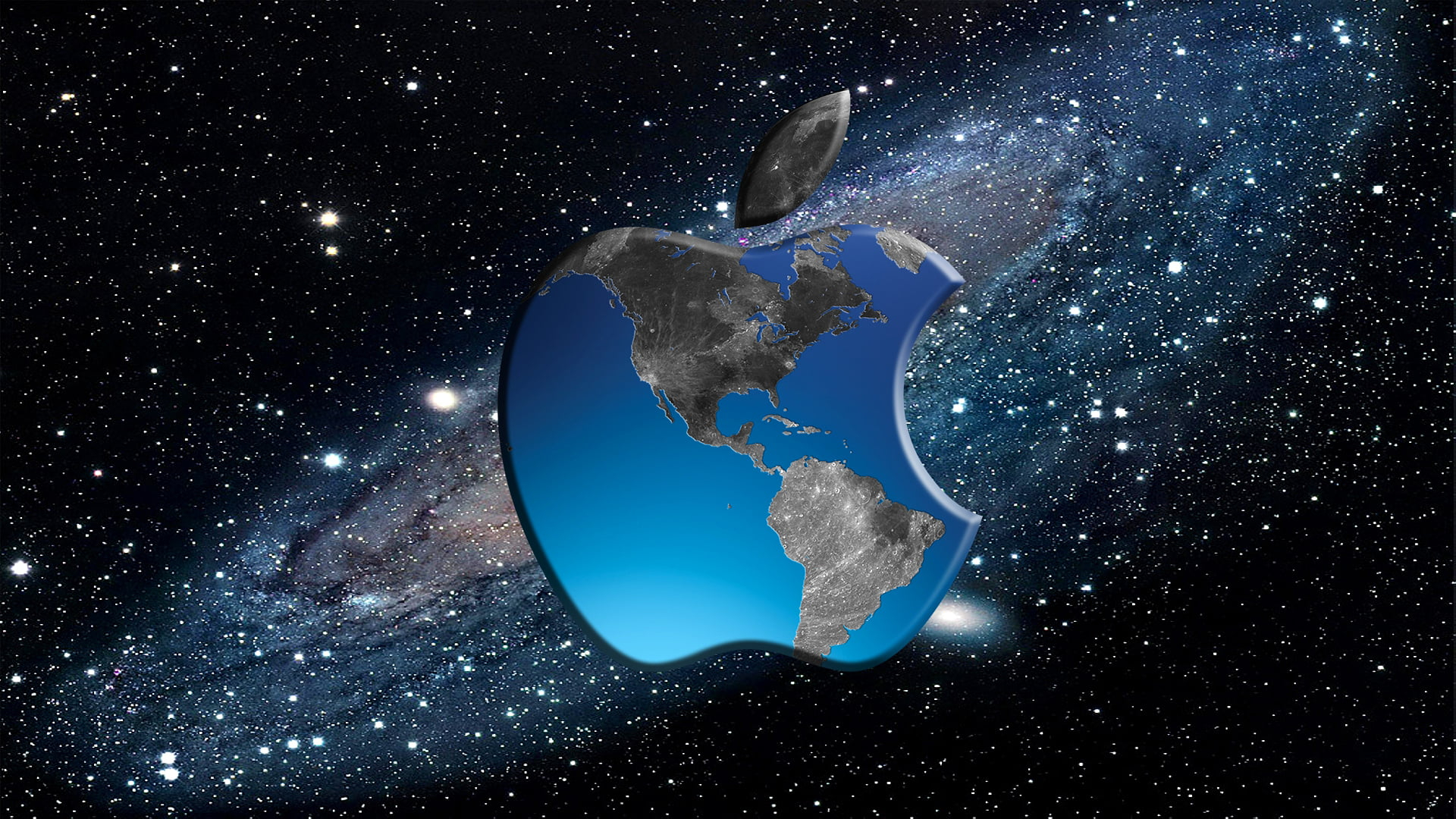 Wallpaper Apple Logo, Computer, Space, Earth, Mac, Phone