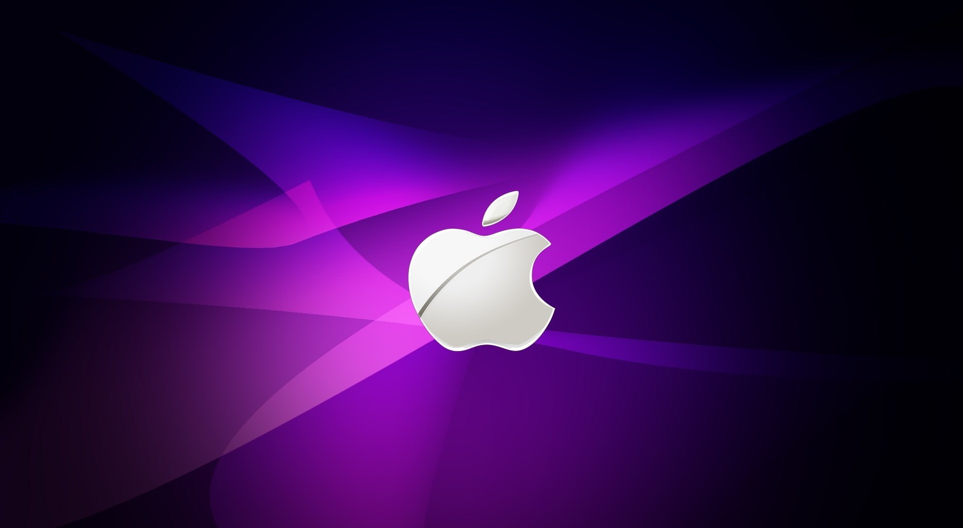 Wallpaper Apple, Purple And Silver Apple Logo Wallpaper