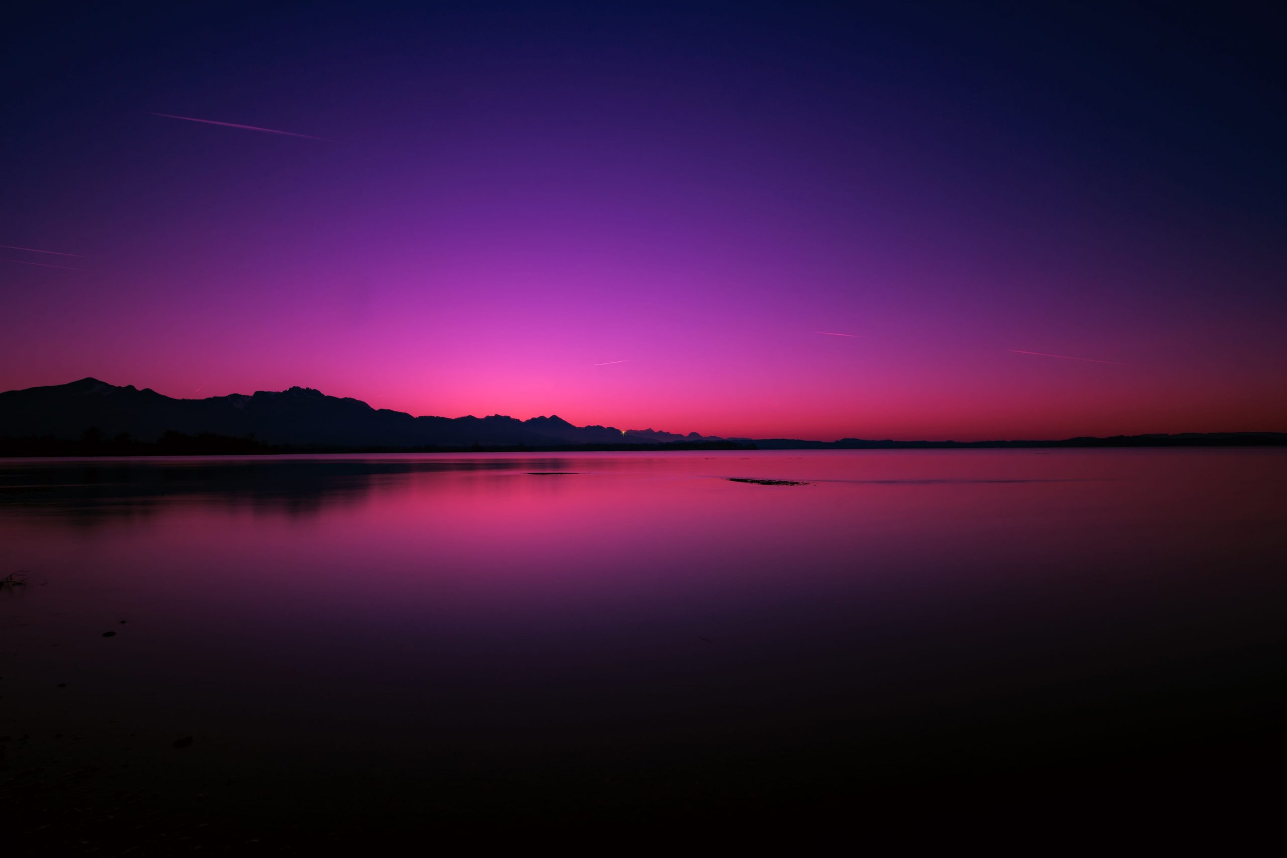 Wallpaper Calm Body Of Water, Backlit, Chiemsee, Dawn