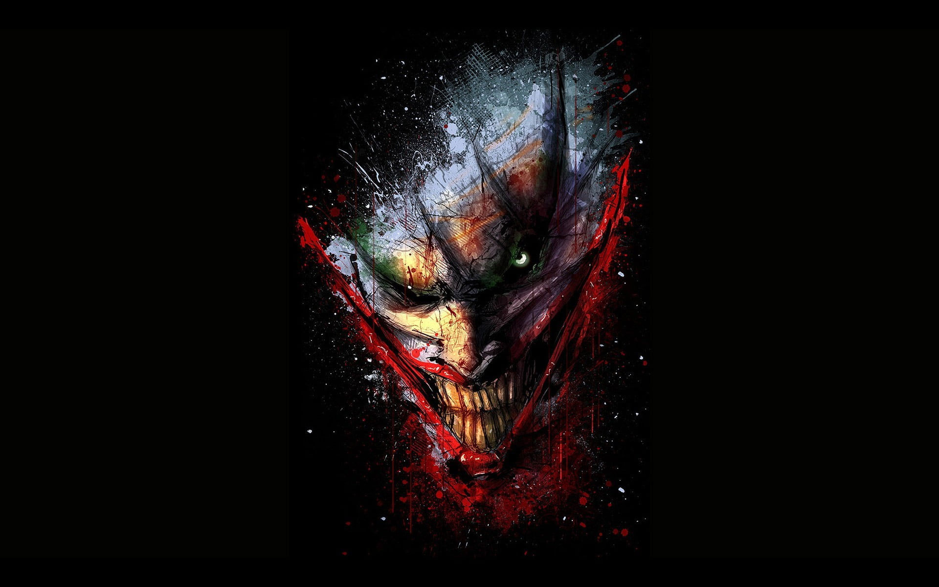 Wallpaper The Joker Painting, Batman, Red, Black Color