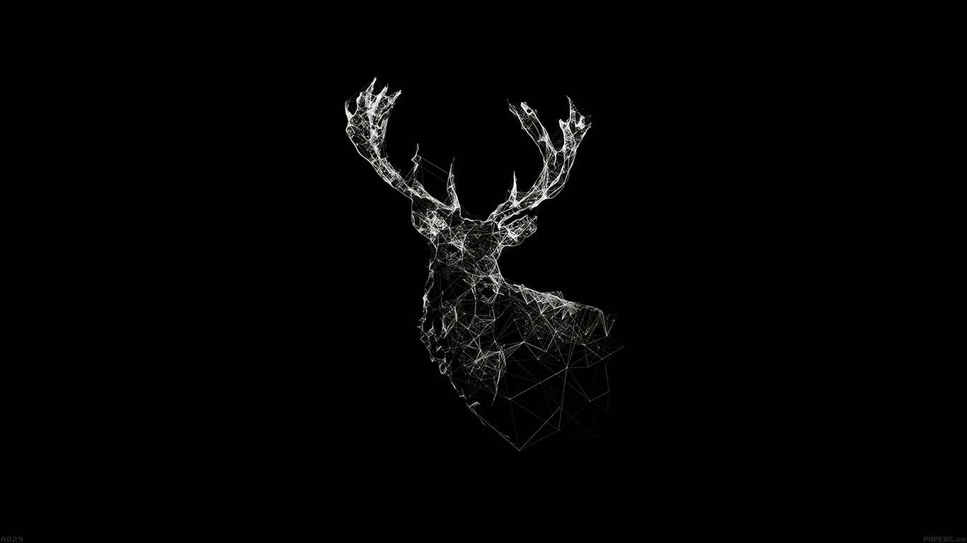 Aesthetic Black Wallpaper, Art, Deer