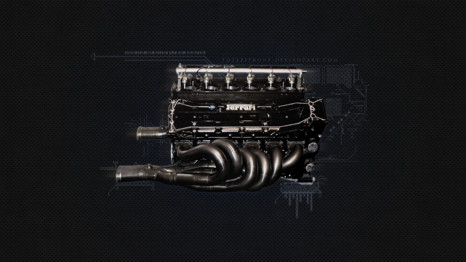 Wallpaper Black Vehicle Engine, Ferrari, Ferrari F1 Engine