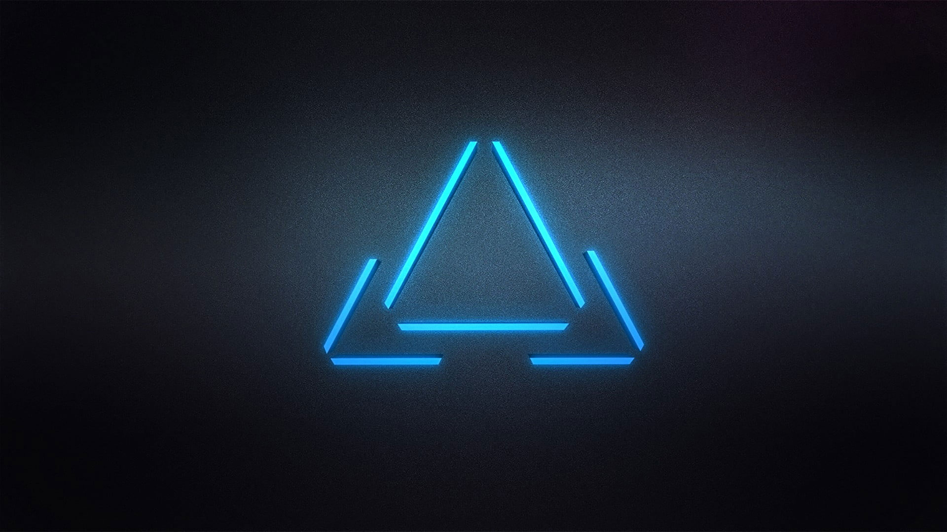 Wallpaper Blue Triangle Logo, Digital Art, Minimalism, Ill