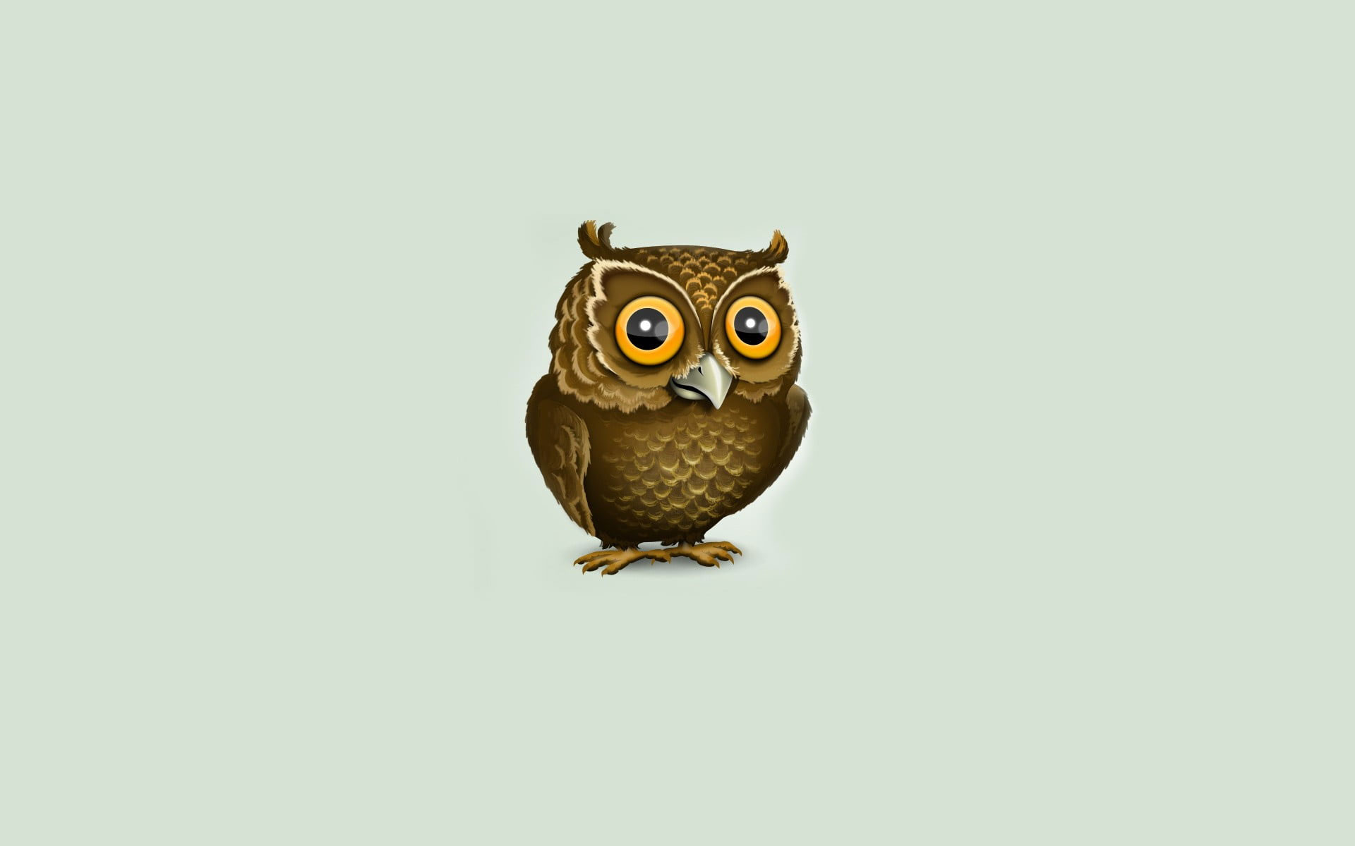 Wallpaper Brown Owl Illustration, Minimalism, Animals