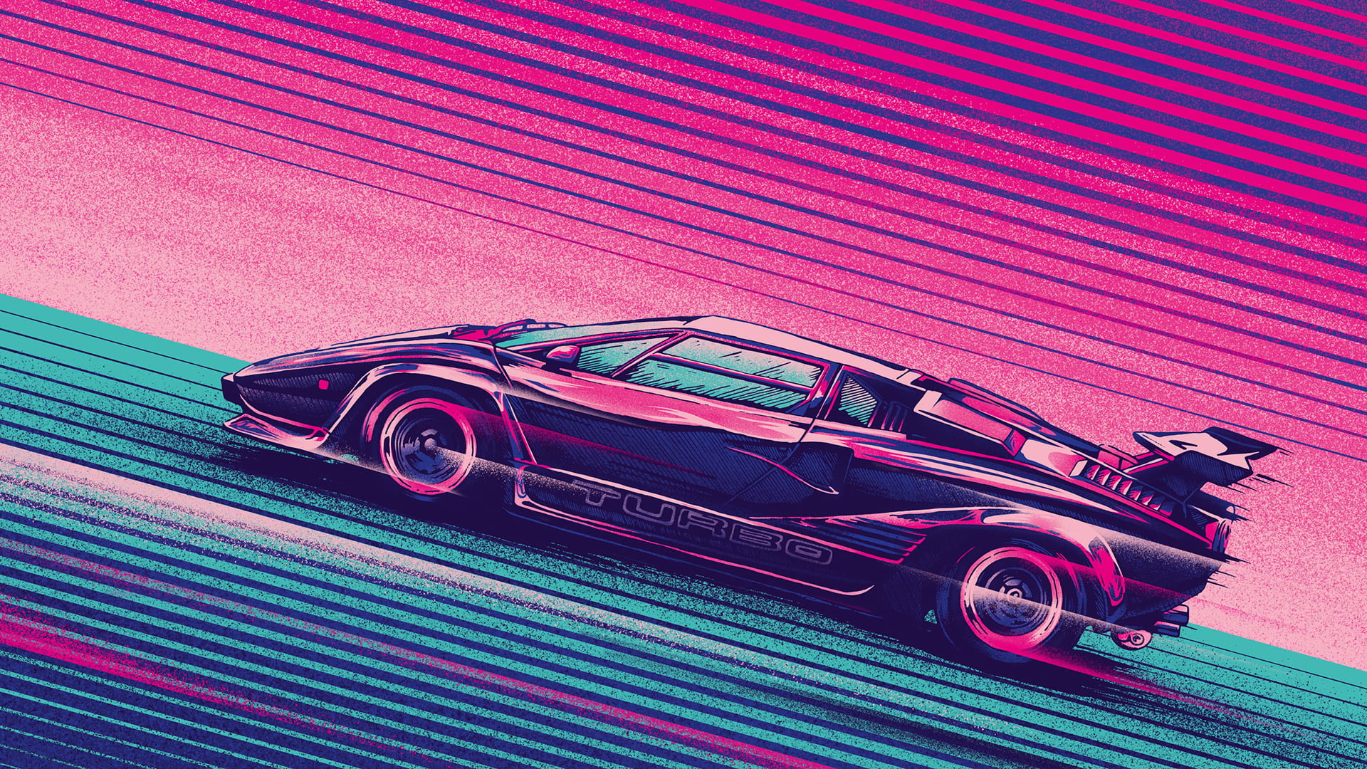 Wallpaper Car, Neon, Lamborghini Countach