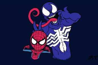 Wallpaper Spider Man And Venom Artwork, Marvel Comics