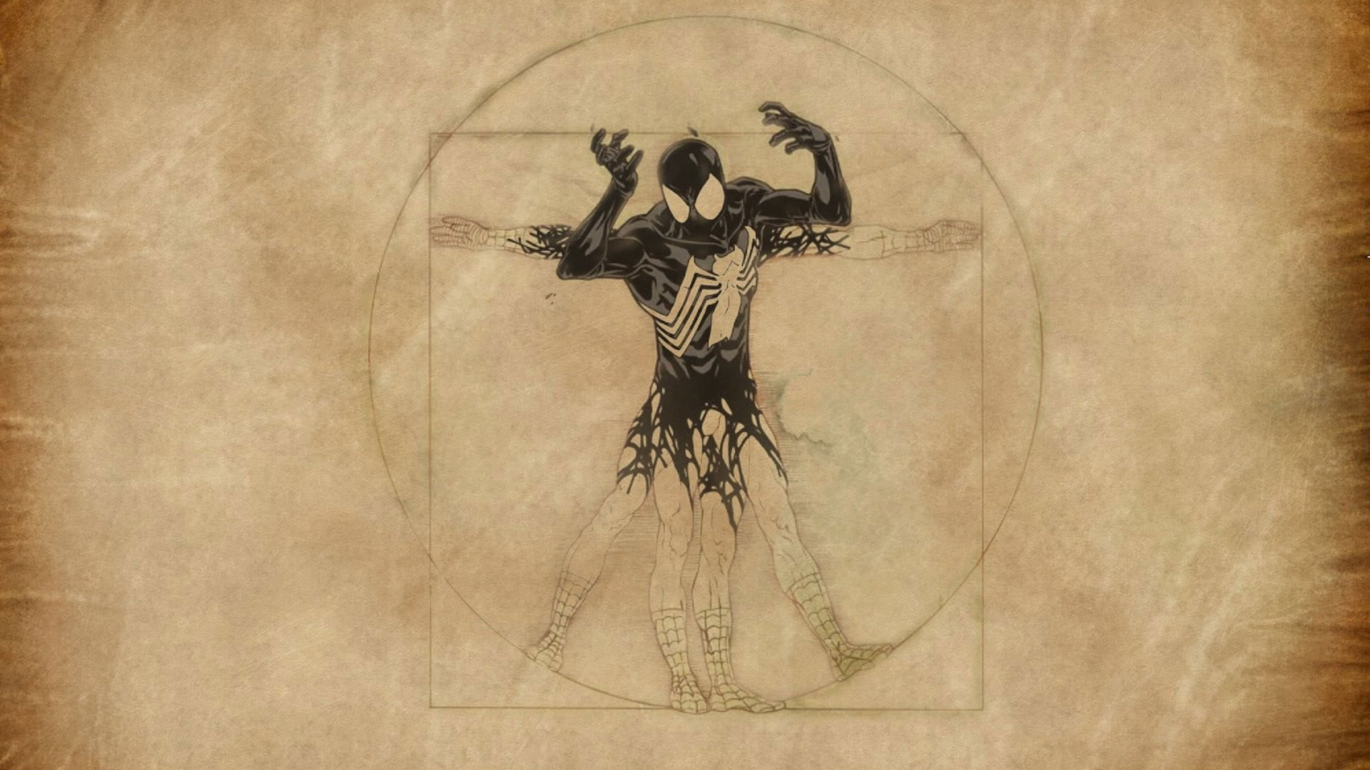 Wallpaper Spider Man Venom, Vitruvian Man, Art And Craft
