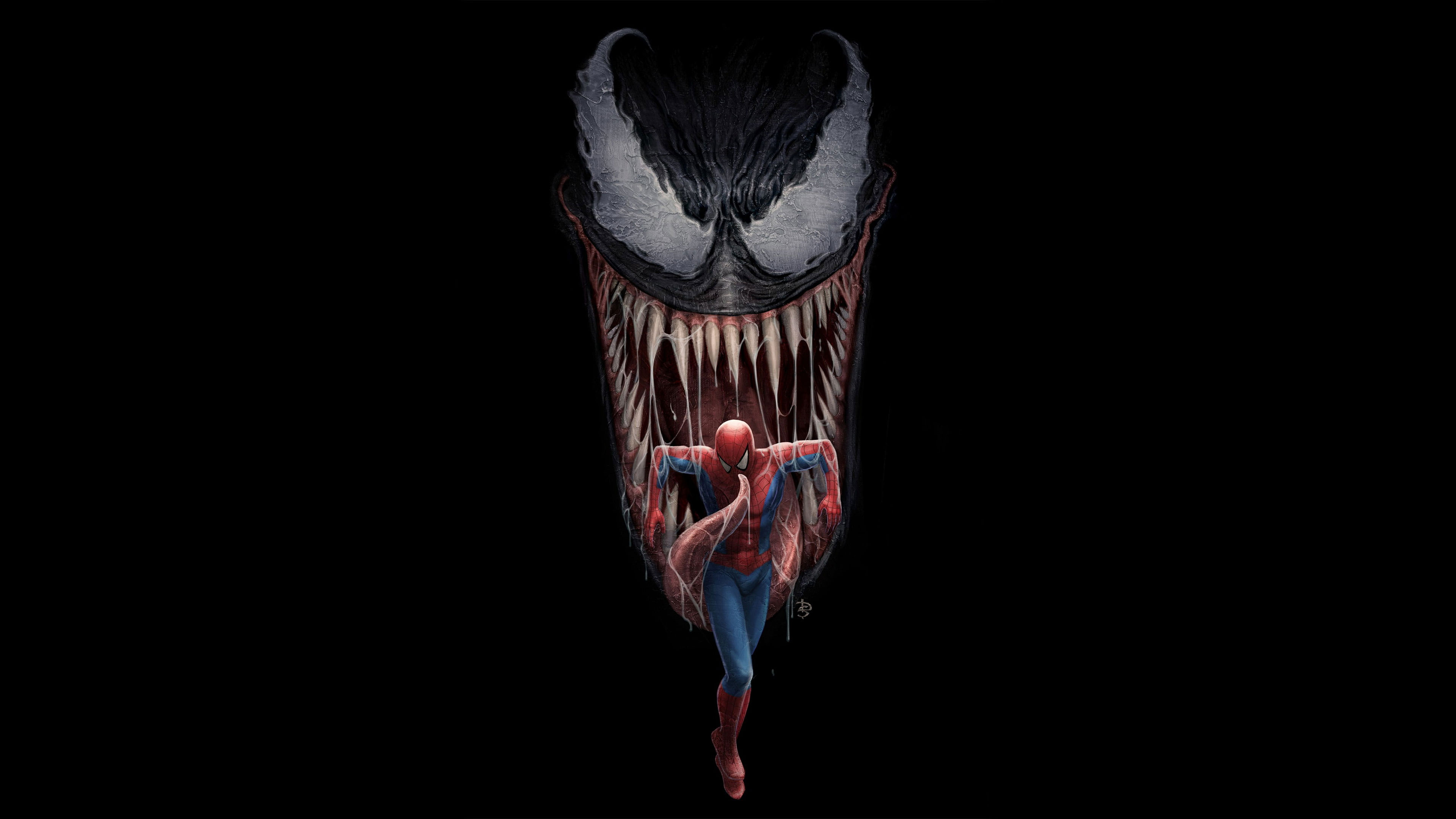 Wallpaper Spiderman, Venom, Artwork, 4k, Hd, Digital Art - Wallpaperforu