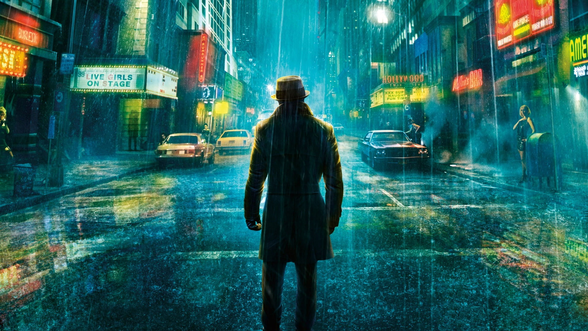 Wallpaper Standing Man Wearing Jacket Under The Rain