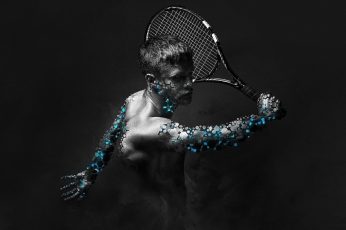 Wallpaper Tenis Player, Fantasy, Man, Male, Black, Dark