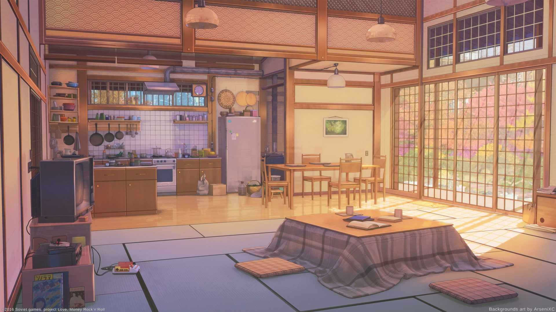 Anime background material-living room - Stock Illustration [100923211] -  PIXTA