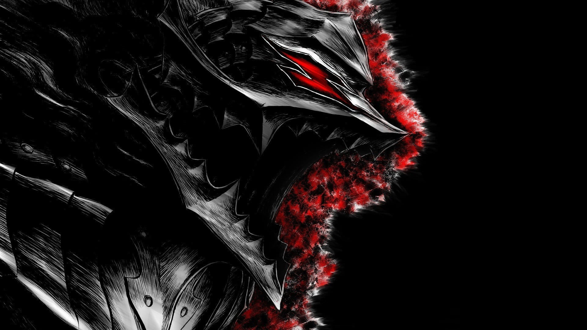 Black And Red Wallpaper, Berserk, Armor, Artwork
