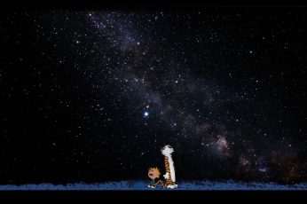 Wallpaper Calvin And Hobbes, Star Space, Astronomy, Night