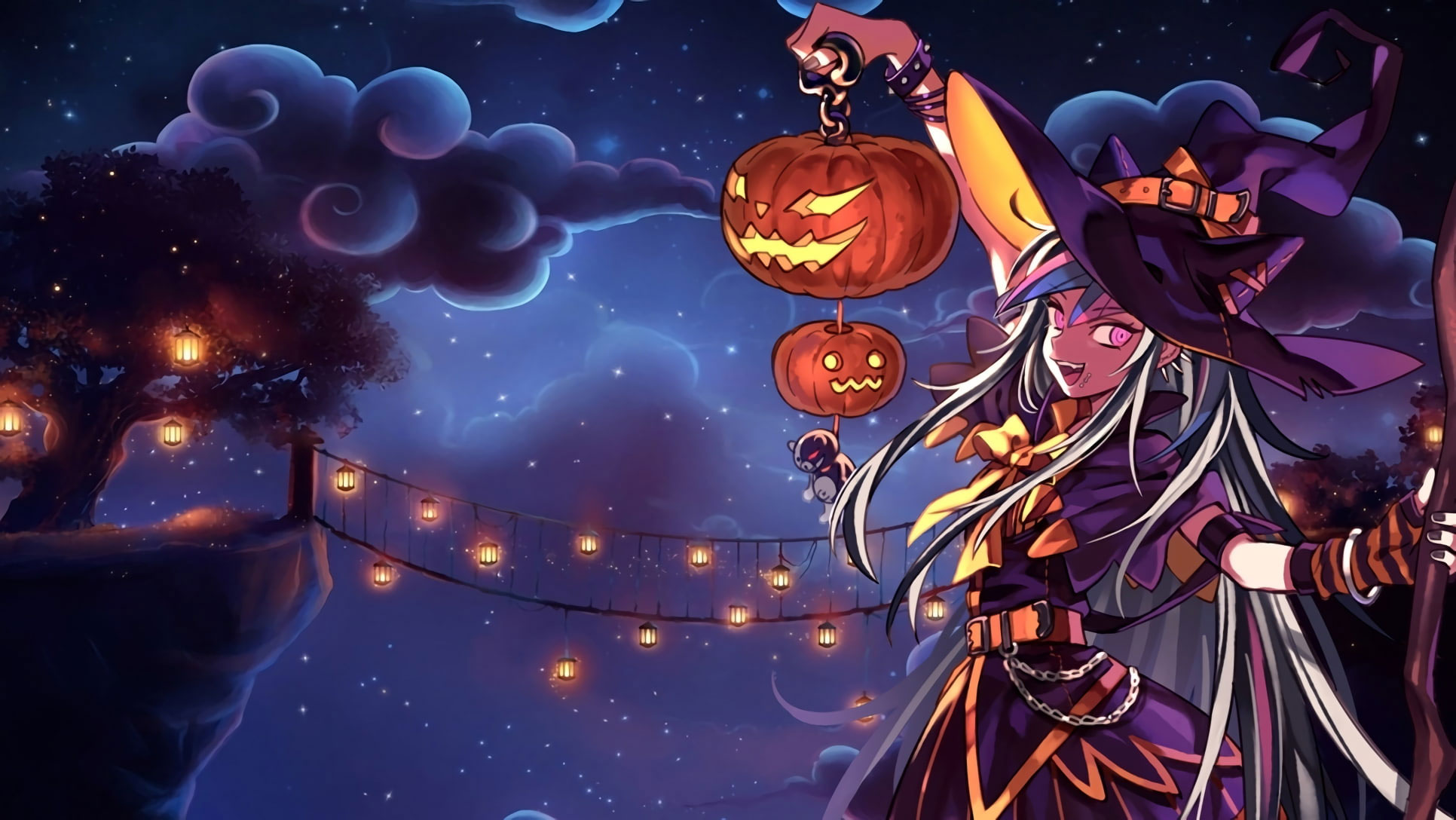 Wallpaper Danganronpa, Halloween, Witch, Anime Girls, Jack