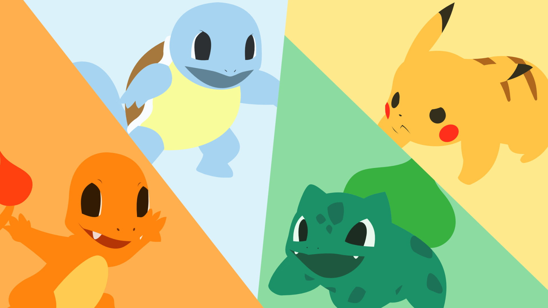 Four Pokemon Characters Wallpaper, Pokémon