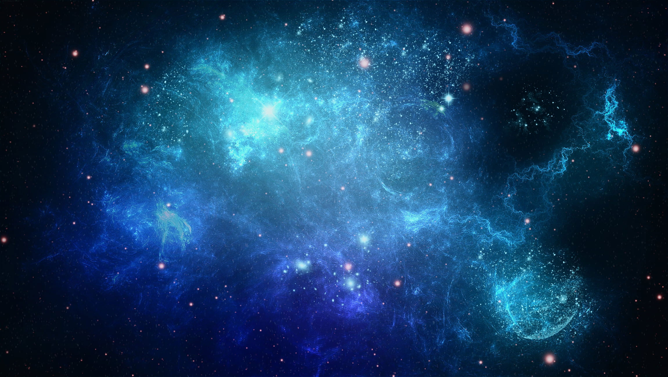 Wallpaper Galaxy Illustration, Space, Background, Blue
