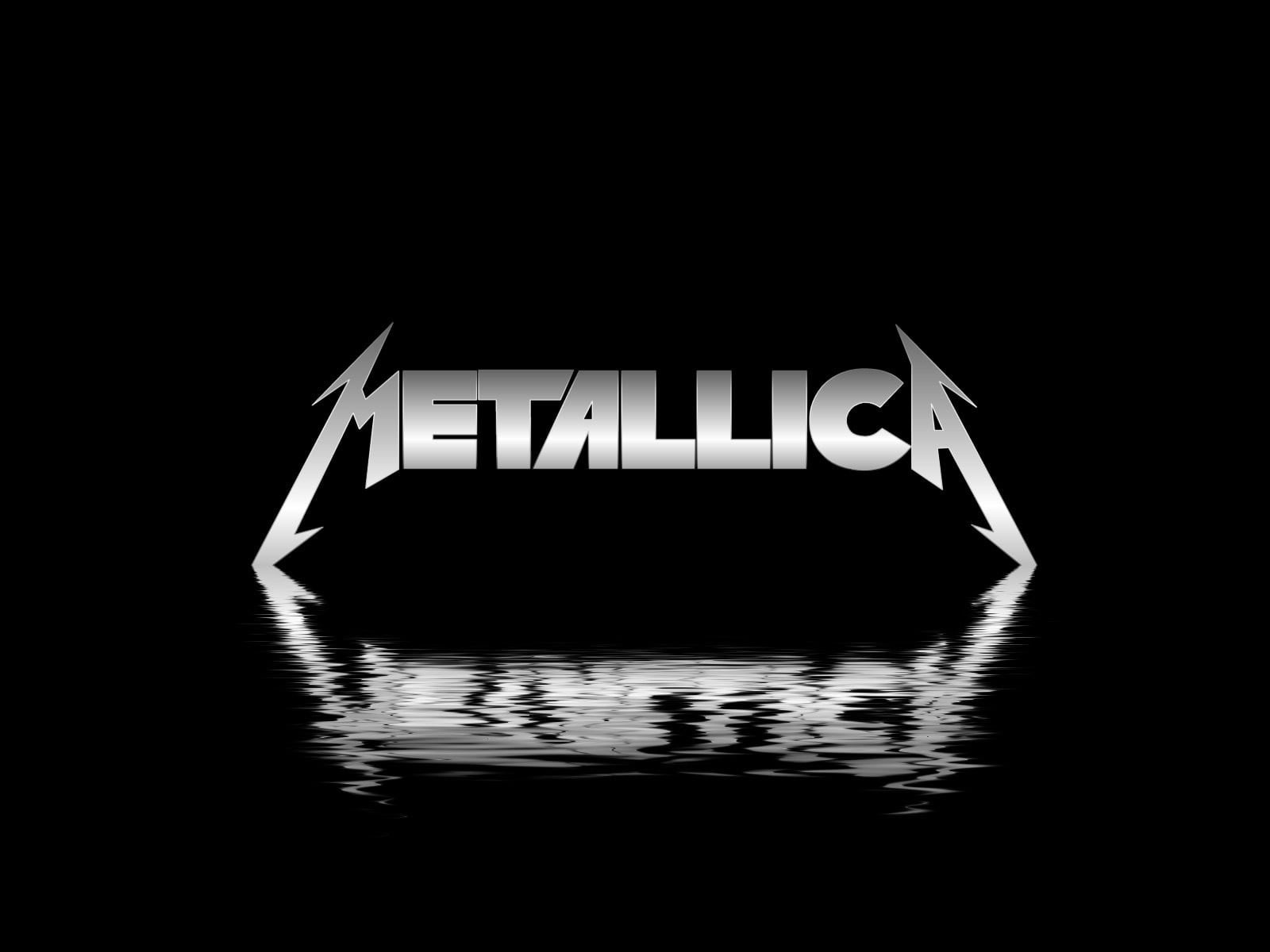 Wallpaper Gray Metallica Logo, Rock Bands, Music, Monochrome