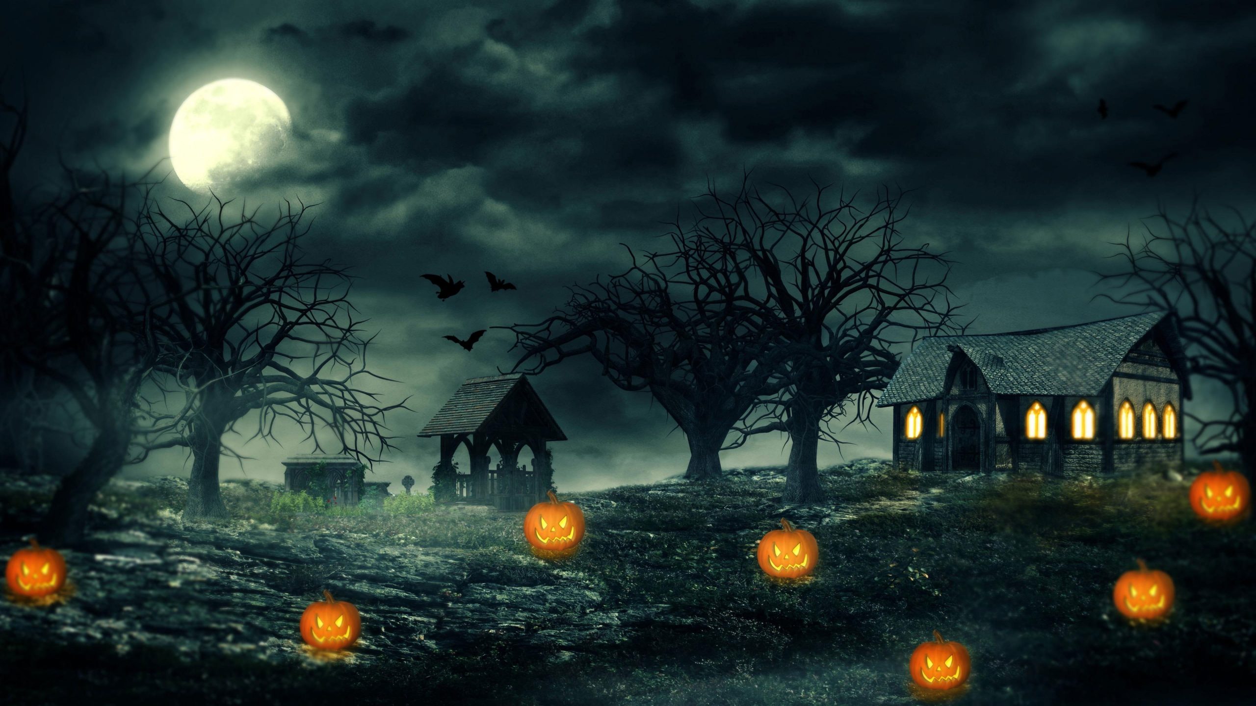 Wallpaper Jack O Lantern, Halloween, Darkness, Twilight